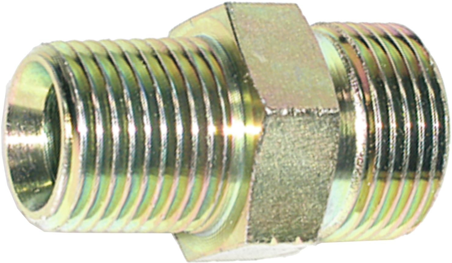 Einschraubverschraubung "EST-R", R 1/2" AG NPT kegelig, G 3/8"-19 AG BSPP, gerade, Abdichtung Kegelgewinde