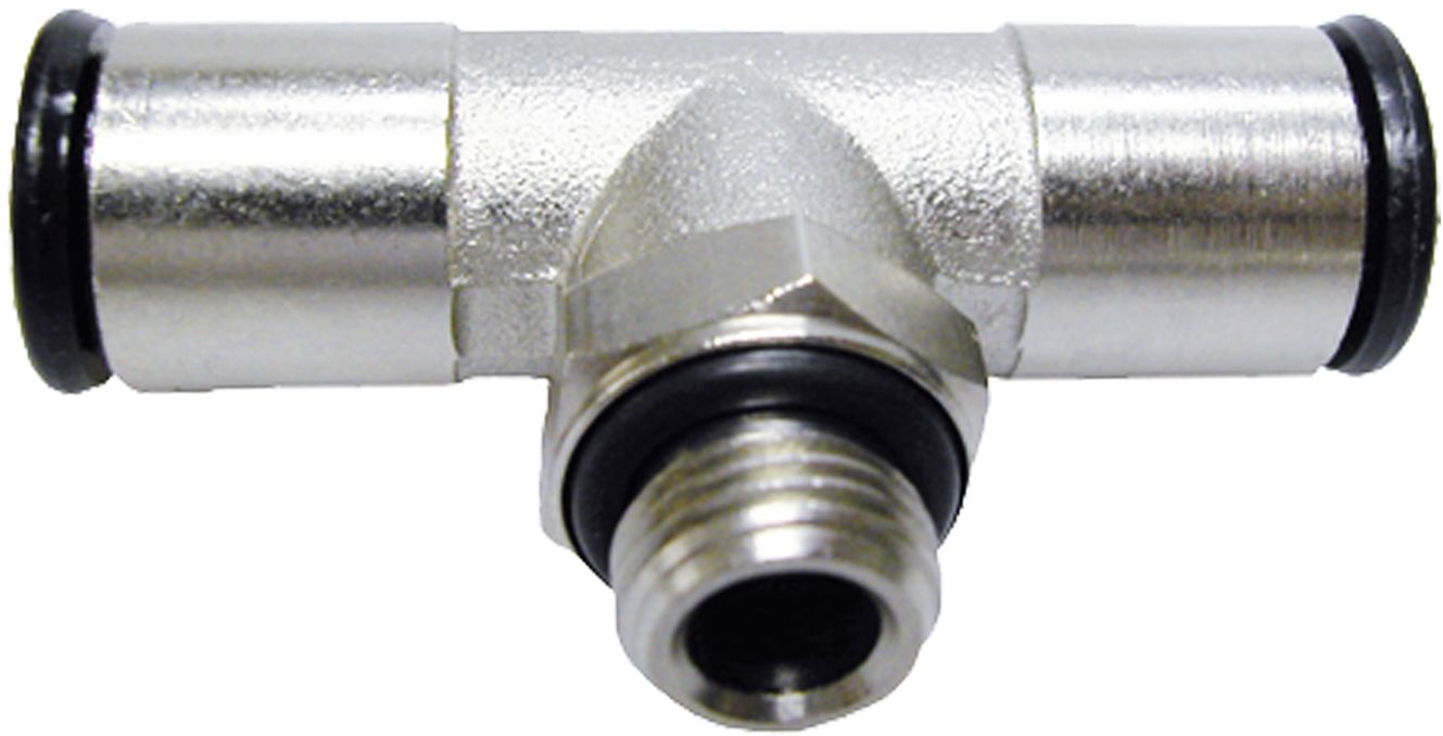 Rohrverbinder "T-ES SV" Ø Rohr außen 6 mm, G 1/8"-28 AG BSPP, T-Form, lösbar, 360° drehbar, für Polyamidrohr
