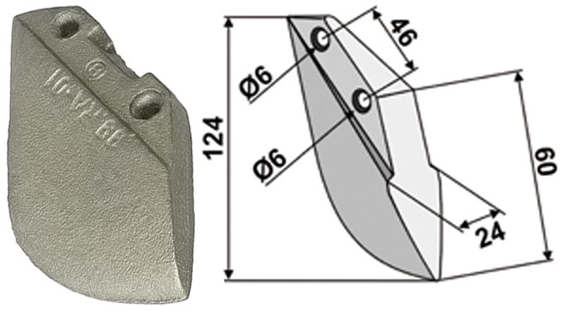 Industriehof Säschar 24 x 60 x 124 mm, für Sämaschine Rabe, 99.RA-01