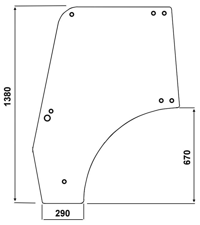 Türscheibe, klar, links/rechts, für Deutz-Fahr Agrokid, Kabine Agrokid; Brieda