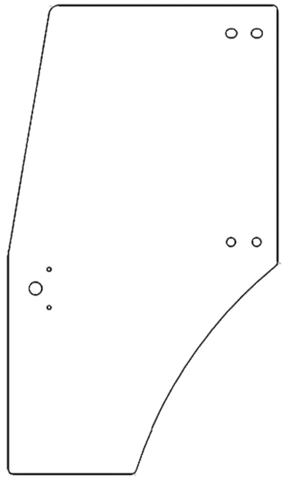 Türscheibe, grün, links, für Deutz-Fahr Agrofarm, Agroplus, Kabine Agrofarm; Agroplus