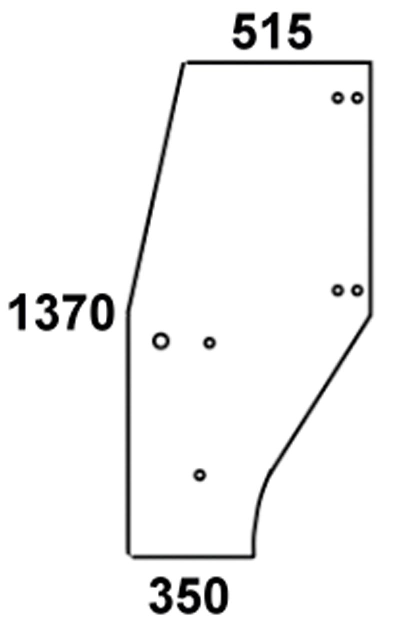 Türscheibe, grün, links, rahmenlos, für Fendt Farmer 200