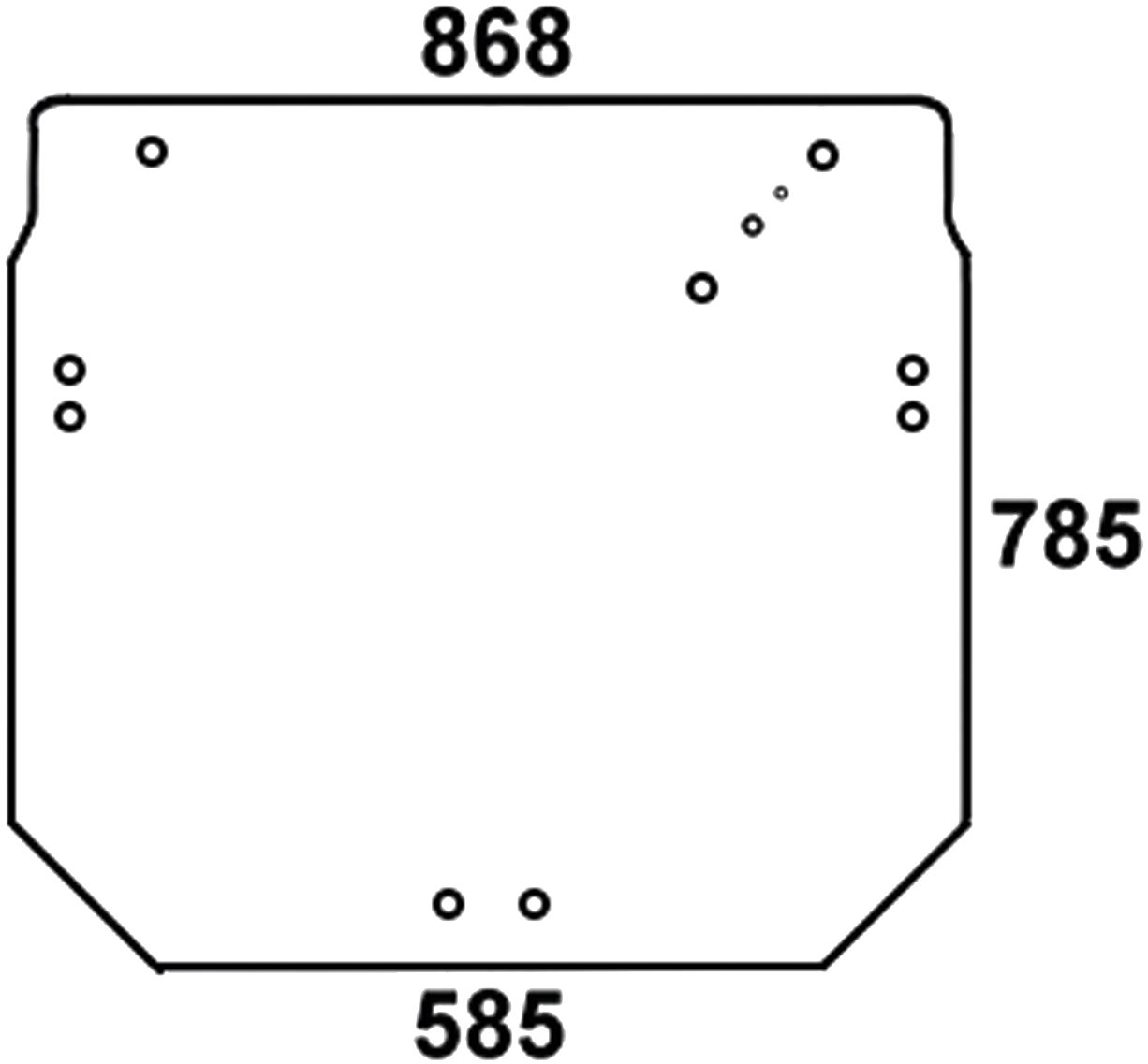 Heckscheibe grün, Motorbefestigung rechts, 11 Bohrungen, für Traktor John Deere 5020