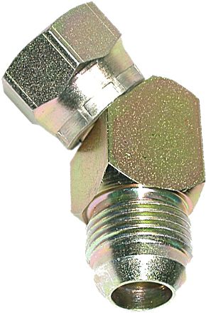 Winkelverschraubung "EVW-J", 45 °, 9/16"-18 IG UNF; 9/16"-18 AG UNF, Aussenkung/Außenkonus 74°