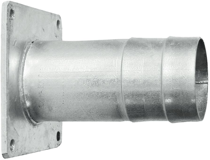 Hücobi Schlauchtülle NW 4", Flansch 180 x 180 mm, Perrot, Stahl, verzinkt, 2461 100000