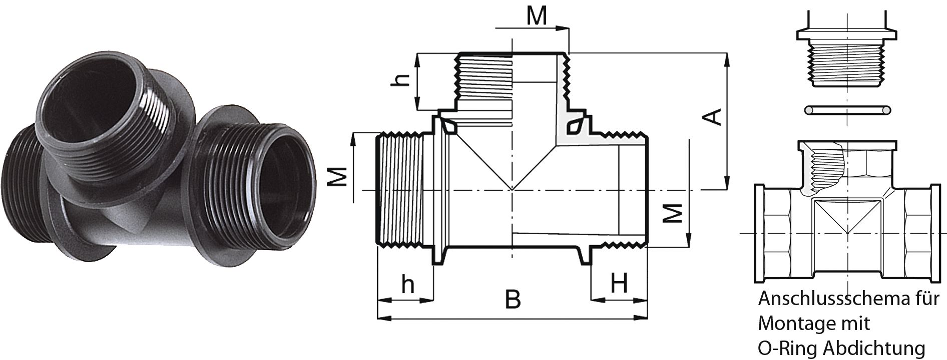 Agrotop T-Stück G 1 1/4" AG BSP mit Außengewinde (AG), 10717