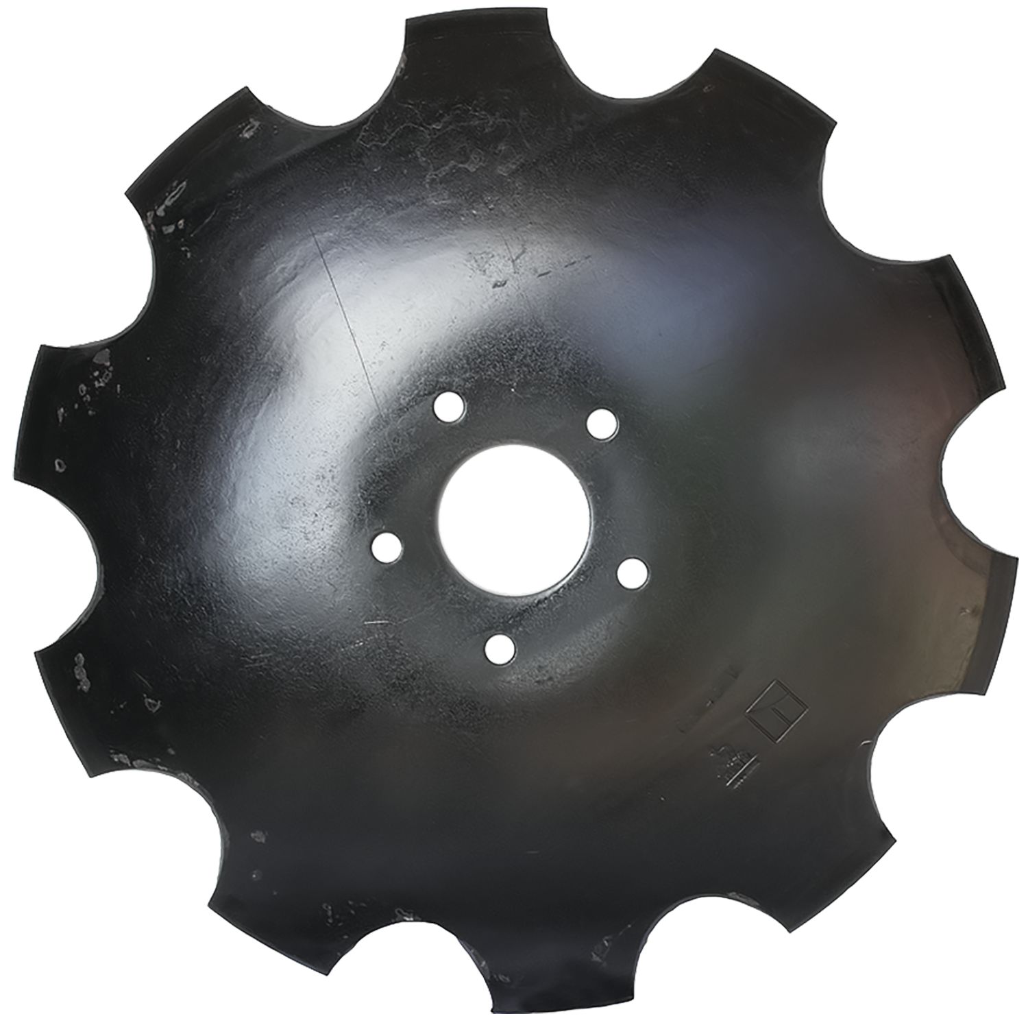 Industriehof Eggenscheibe 510 x 5 mm, LK 128 mm, ZB 75 mm, gewölbt, gezahnt, flacher Ansatz, für universal, 31-0536