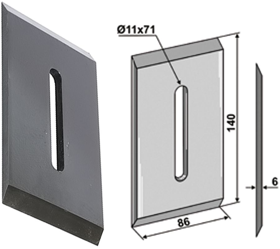 Industriehof Abstreifer 140 x 86 x 6 mm, Bohrung 71 x 11 mm für Niemeyer Packerwalzen, 51-N102
