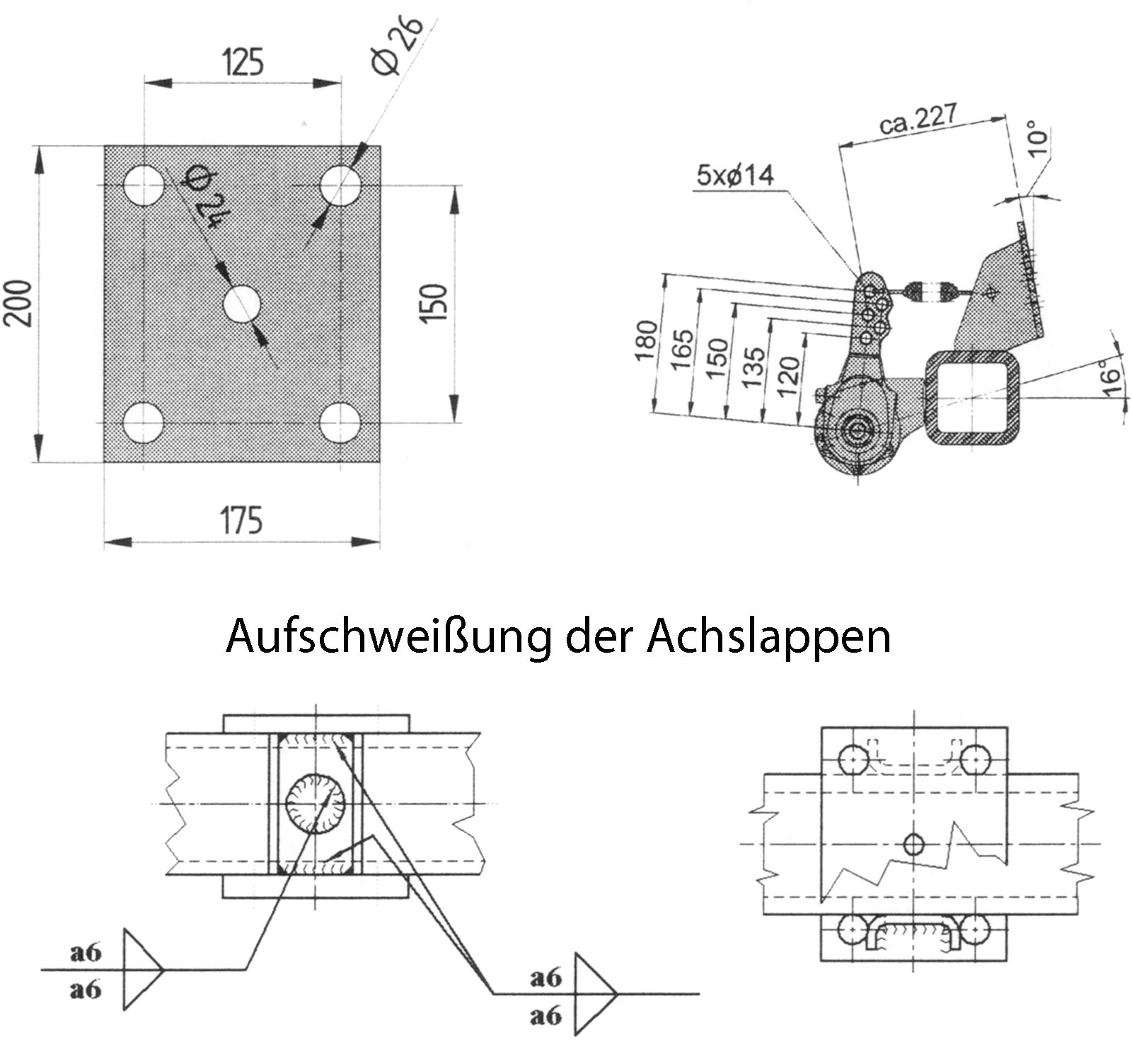 BPW Federplatte für Radbremse FL 4112, Membranzylinder, Vierkant 120 mm