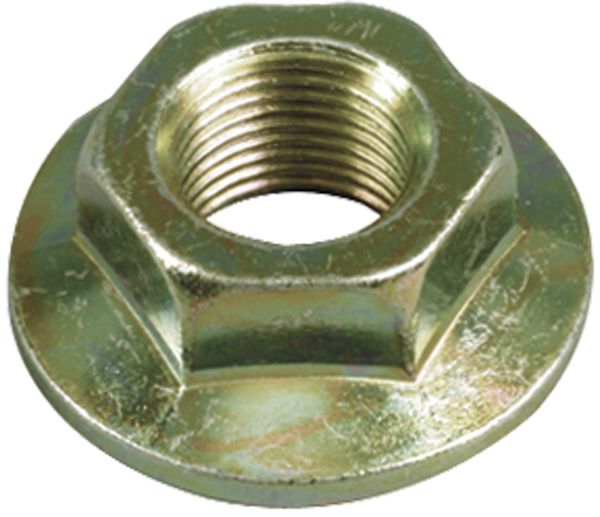 Sechskantmutter 5/8"-18 IG mit Flansch für Messerspindel MTD Rasenmäher, Rasenkantenschneider