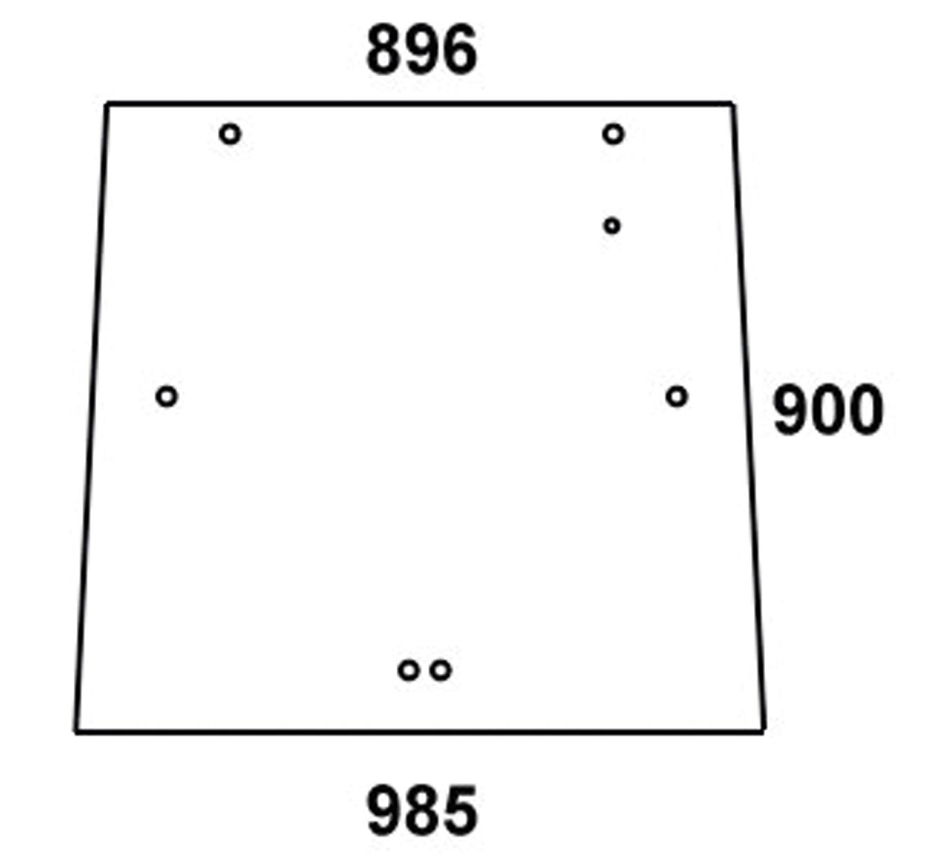 Heckscheibe grün, 2-Loch-Befestigung, 7 Bohrungen, für Traktor Massey Ferguson 3000 ab Nr. C 136022
