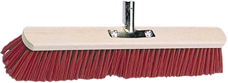 KERBL Großraumbesen 80 cm, Elastan, rot, Rücken Holz, geschraubter Stielhalter Metall, 2946