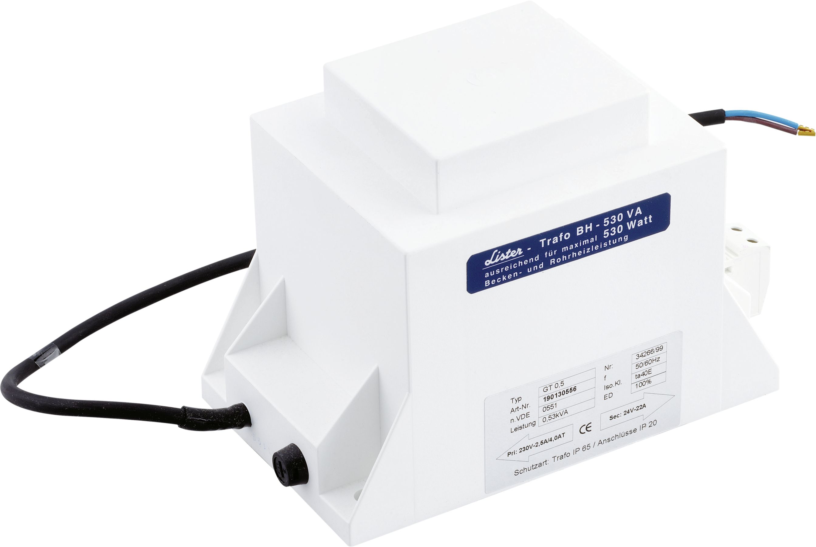 Lister Trafo 230 V/24 V, 530 W, für SB 88 H, 13-0500040