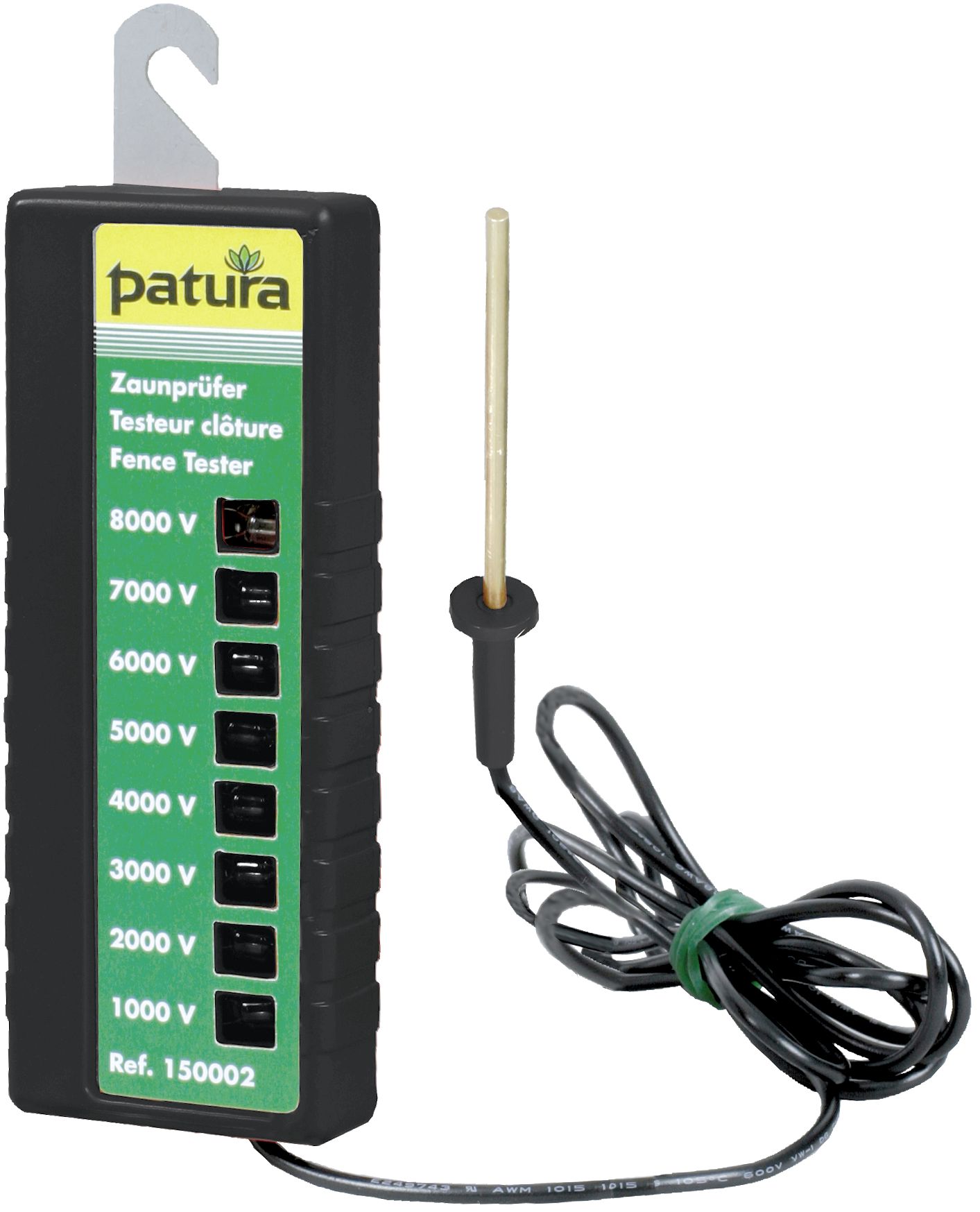 Patura Weidezaunprüfer 8-stufig Messbereich Zaunspannung 1.000 bis 8.000 V, 150002