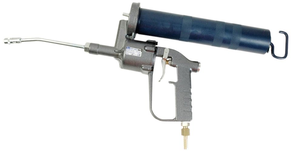 SAMOA Druckluft-Fettpresse „DFP 500” D mit Düsenrohr 103/R und 4-Backen-Profi-Mundstück mit 10205