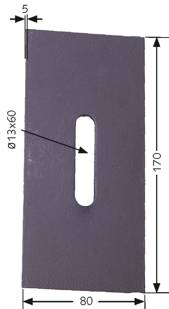Industriehof Abstreifer 170 x 80 x 5 mm, Bohrung 60 x 13 mm für Rabe Packerwalzen, 51-R102