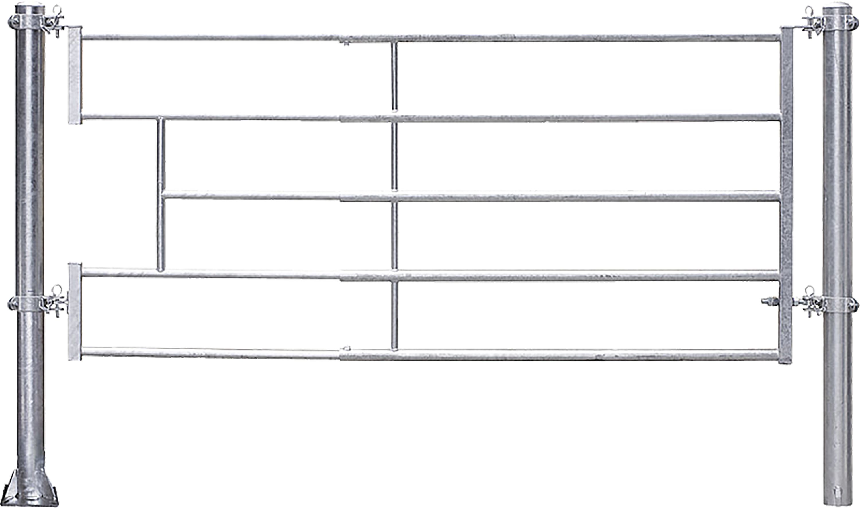 Patura Abtrennung für Kälber, 320 – 420 cm, leicht, mit Ausschnitt für Tränkebecken, 5 Horizontalstreben, 323371