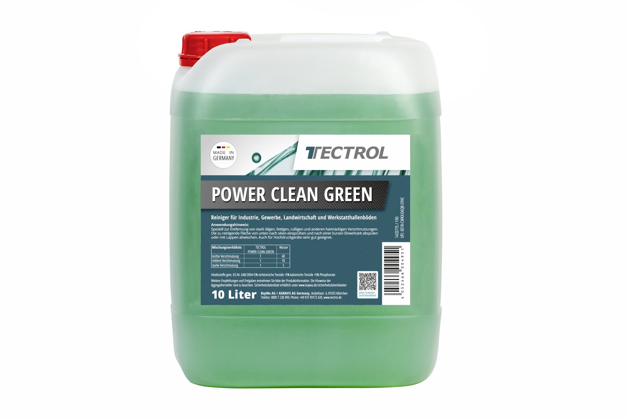 TECTROL POWER CLEAN GREEN 10 l Kanister Universalreiniger, Ölreiniger, Hochdruckreiniger, Bodenreiniger, biologisch abbaubar
