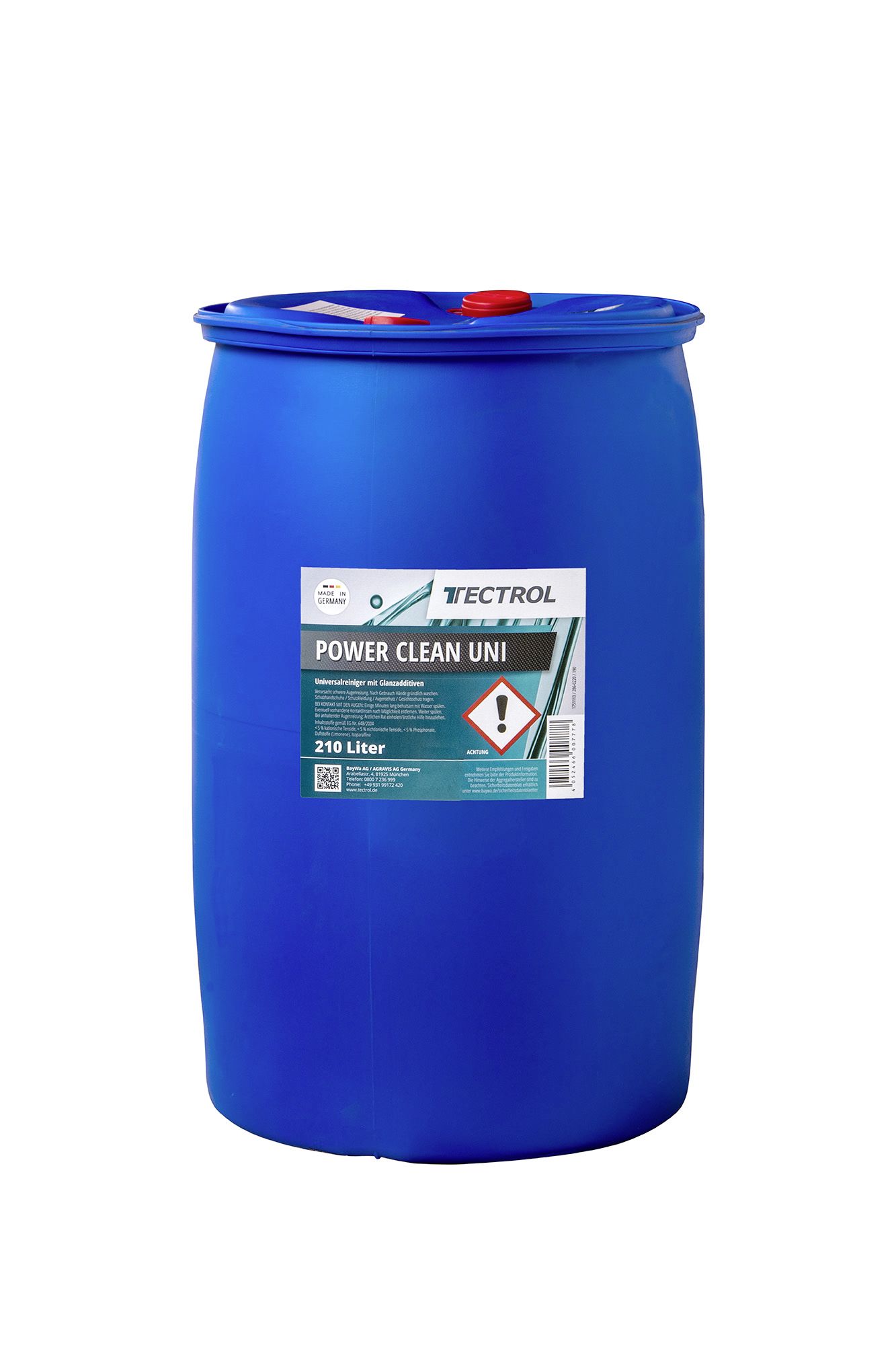 TECTROL POWER CLEAN UNI 210 l Fass Fahrzeugreiniger, Waschanlagenreiniger, Konzentrat, für Traktoren, Schlepper, Pkw, Lkw, Maschinen und Geräte