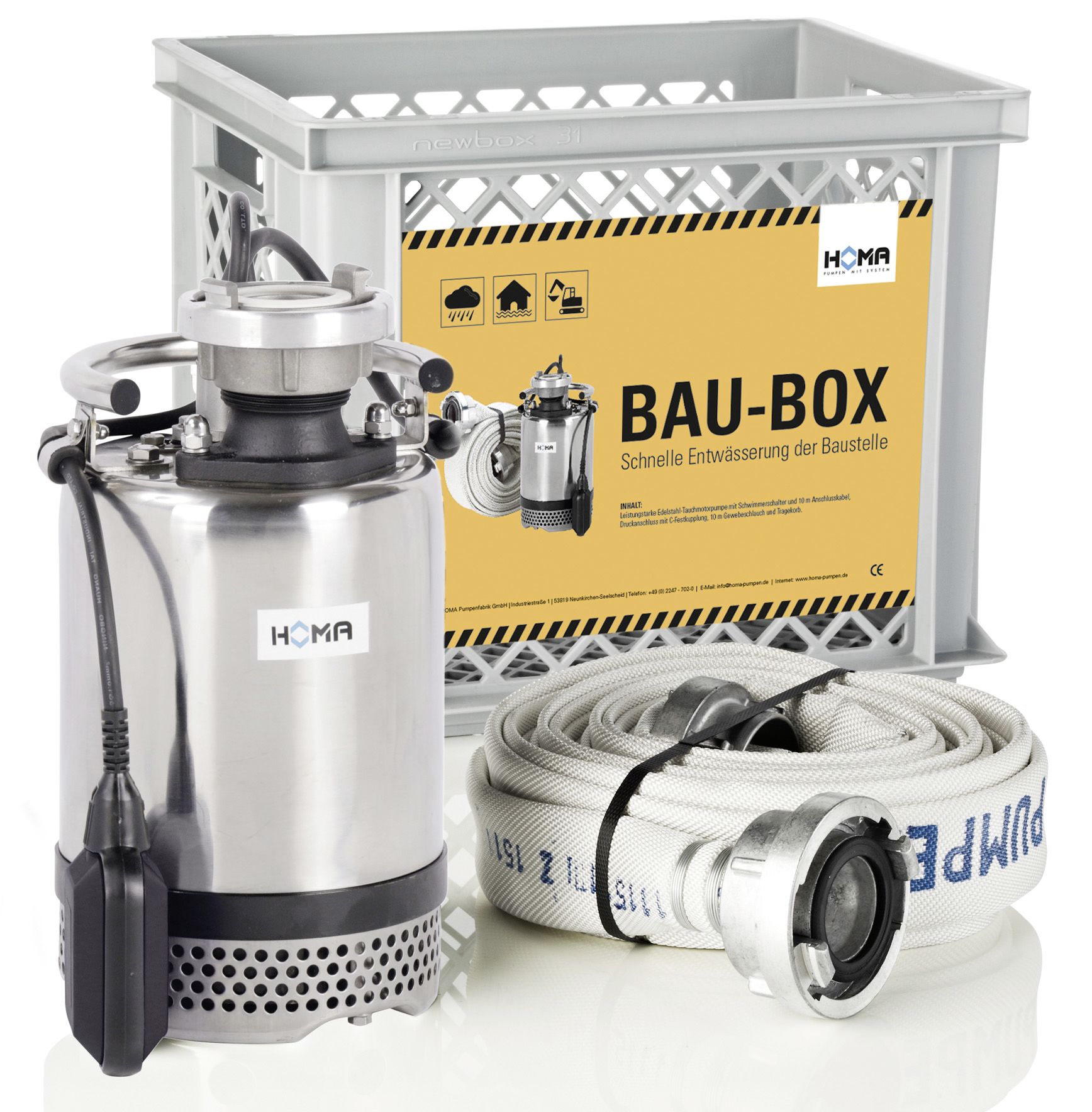 Homa Bau-Box Tauchpumpe für abrasives Schmutzwasser HBP503 WA