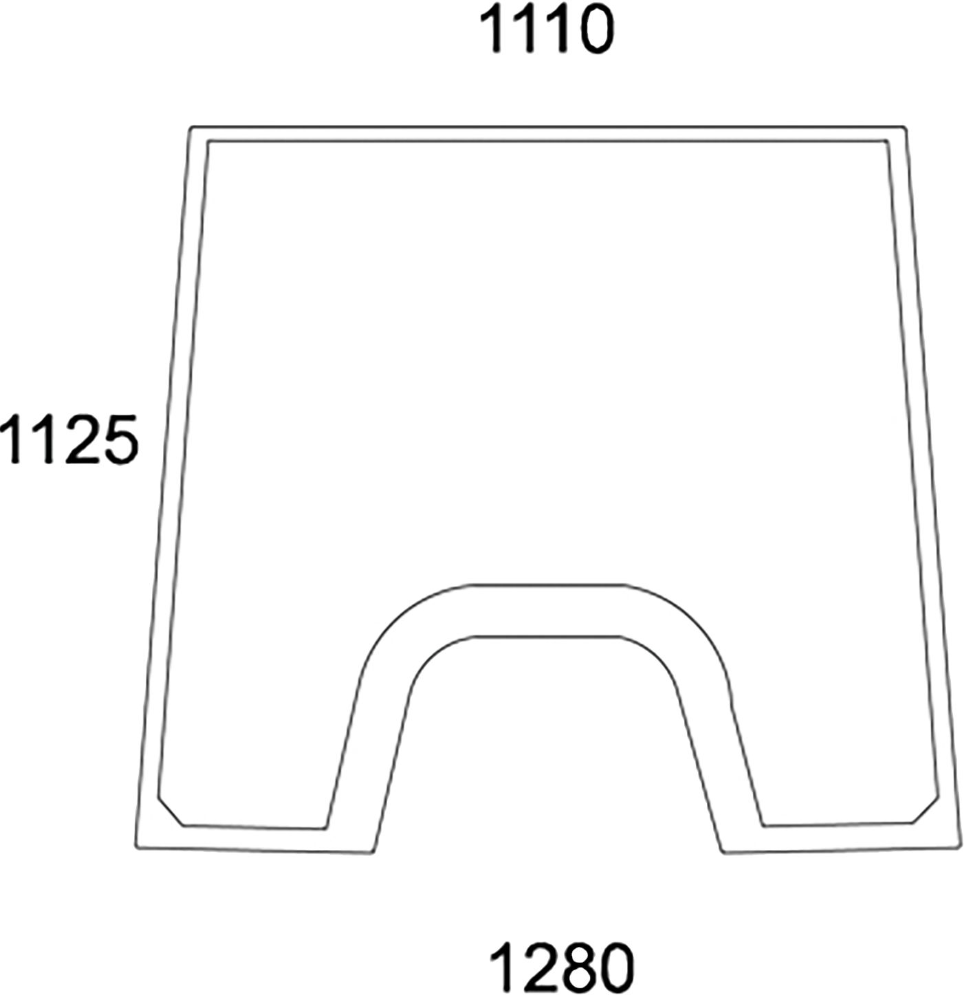 Frontscheibe grün, Siebdruck, für Traktor Valtra M, T, X, XM, Valmet Mezzo, Mega