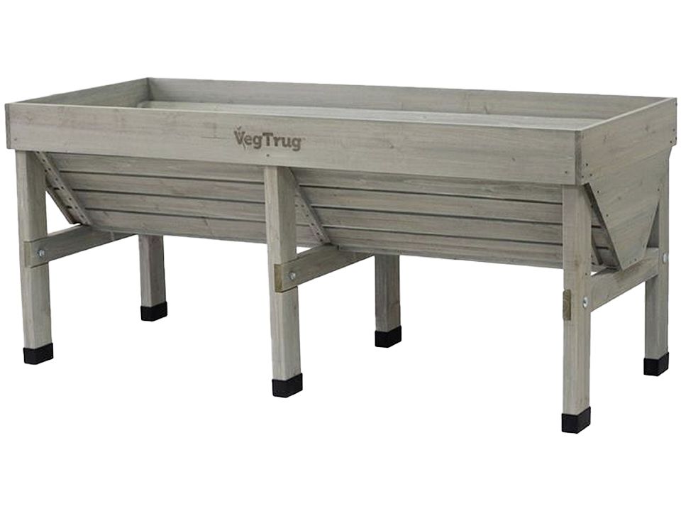 VegTrug Hochbeet 183 x 46 x 80 cm Typ Wallhuger greywash für die Montage an die Wand Füllmenge 310 l