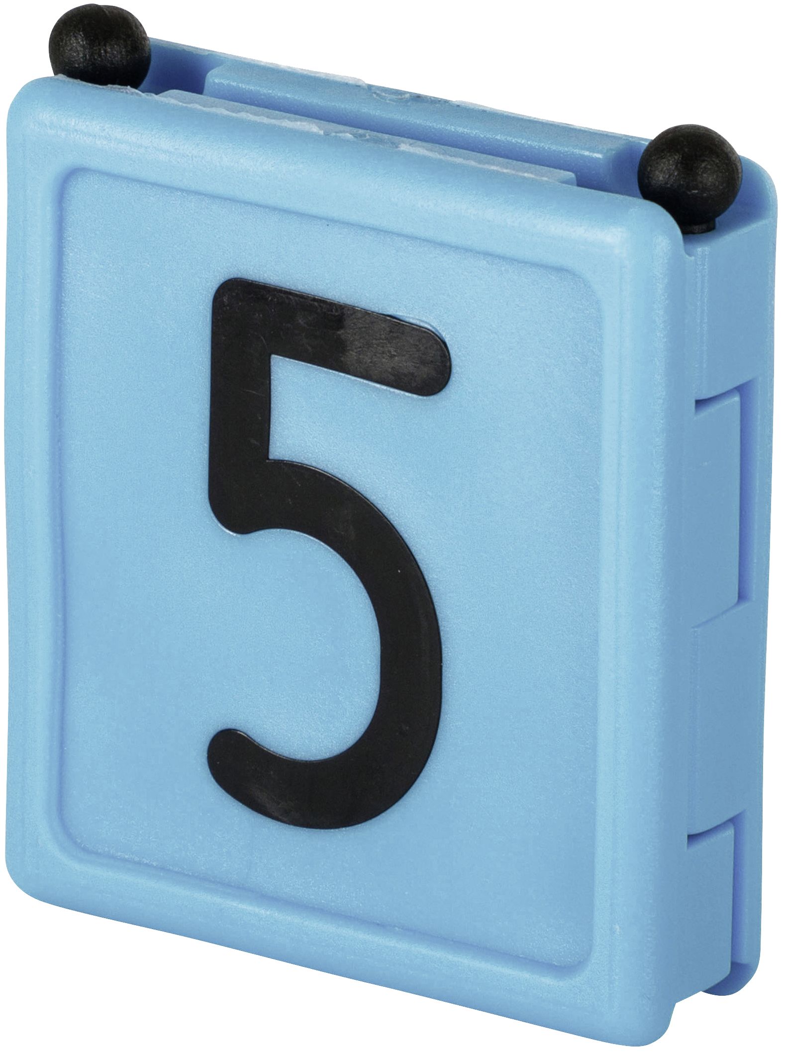 KERBL Halsbandnummer "Duo" Ziffer 5, Kunststoff blau, 2-teilig, für Halsmarkierungsbänder bis 4 cm Breite, 6 St., 209425