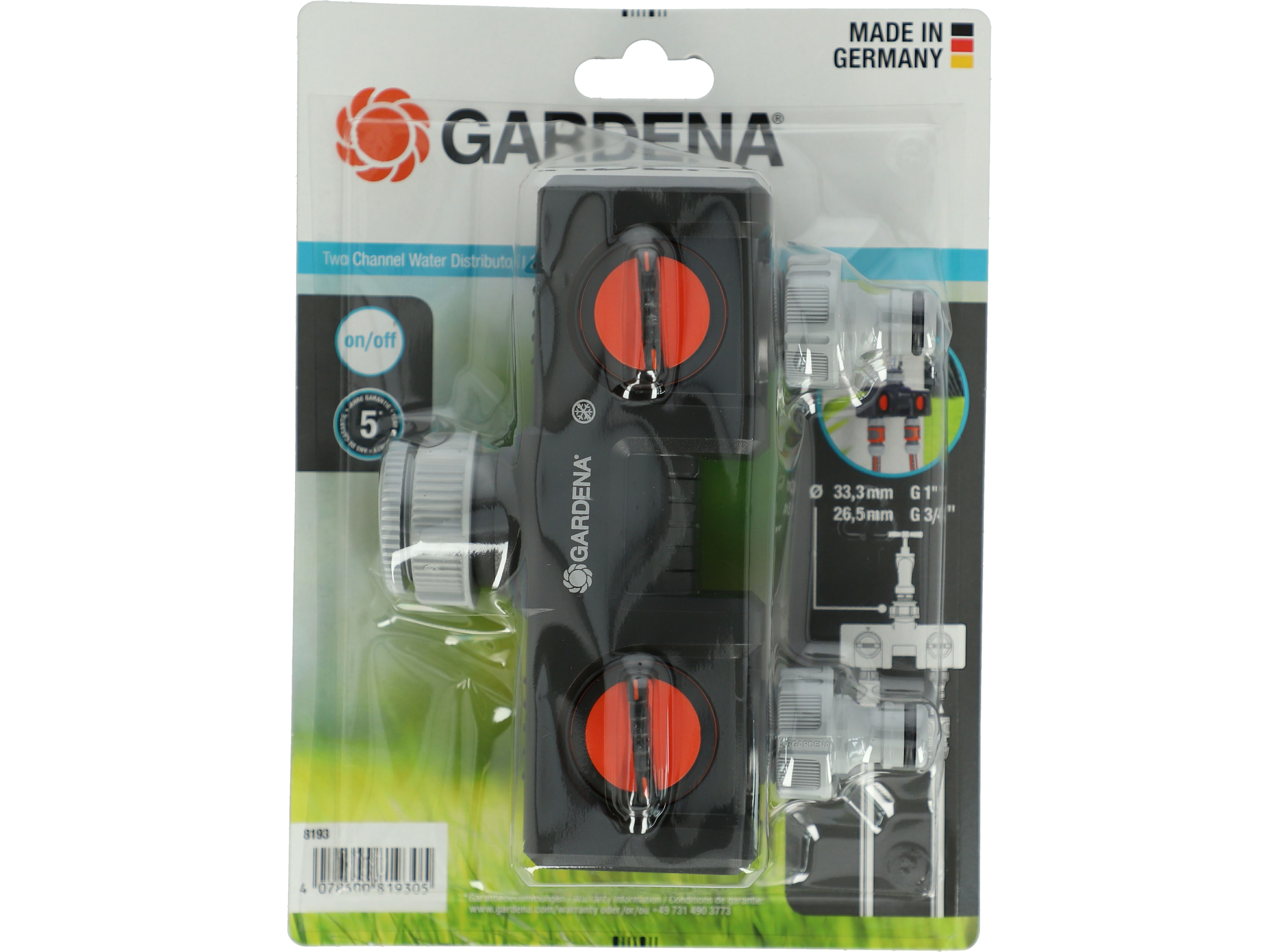 GARDENA 2-Wege-Verteiler Wasserverteiler 08193-20