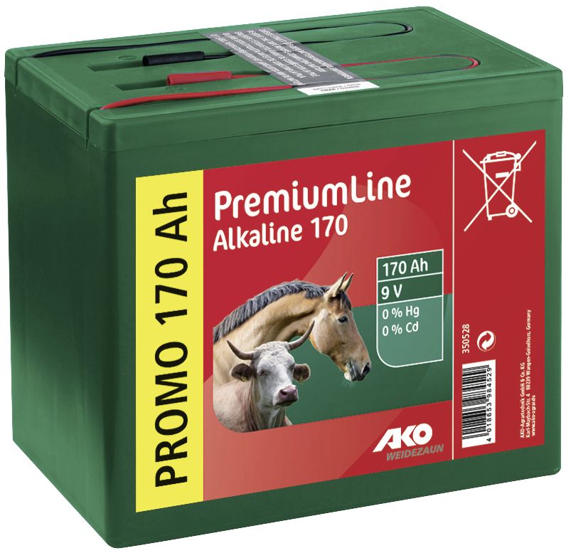 Ako Weidezaunbatterie "Premium Line" 9 V/170 Ah Alkali/Mangan, 1 St., 350528
