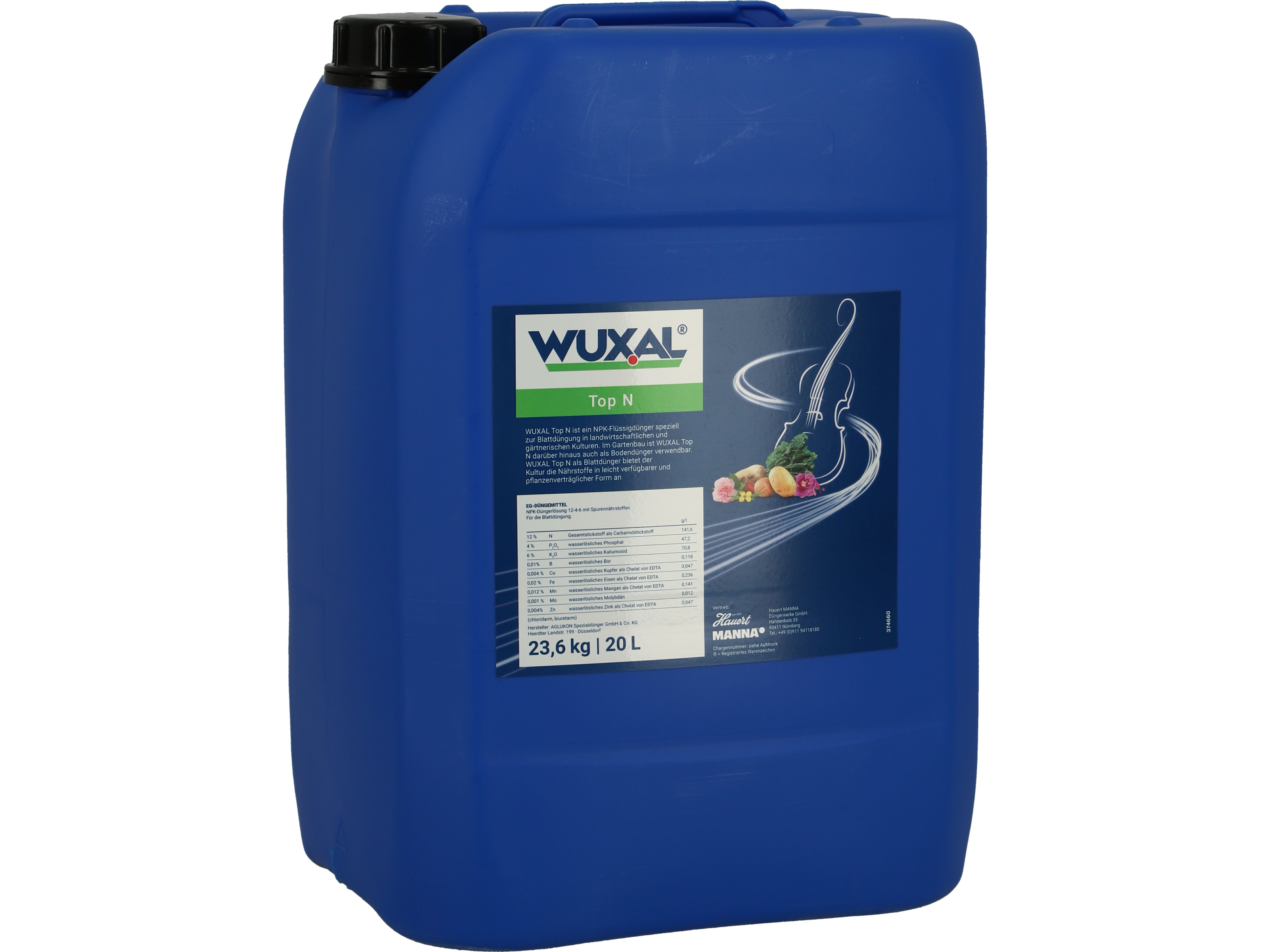 WUXAL Top N flüssiger NPK-Dünger, stickstoffbetont mit Spurennährstoffen 20 l Kanister flüssig