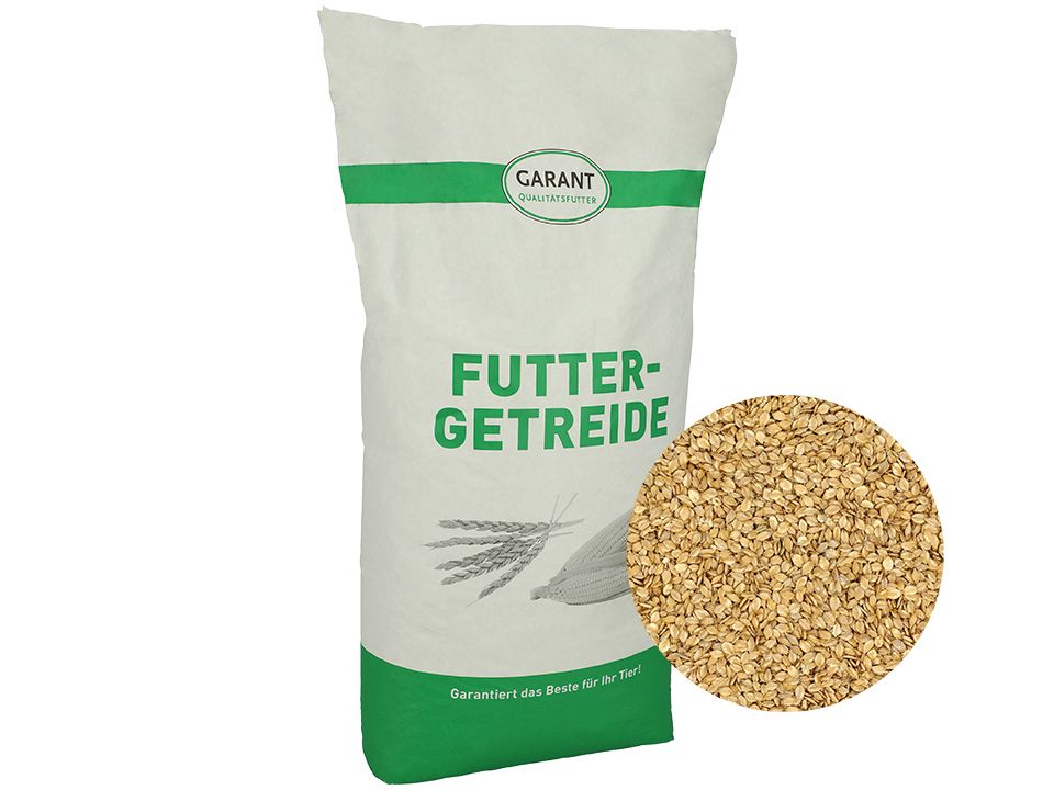 Gerstenflocken ohne Gentechnik Futtergerste geflockt für Pferde, Kaninchen und Nager 20 kg Sack