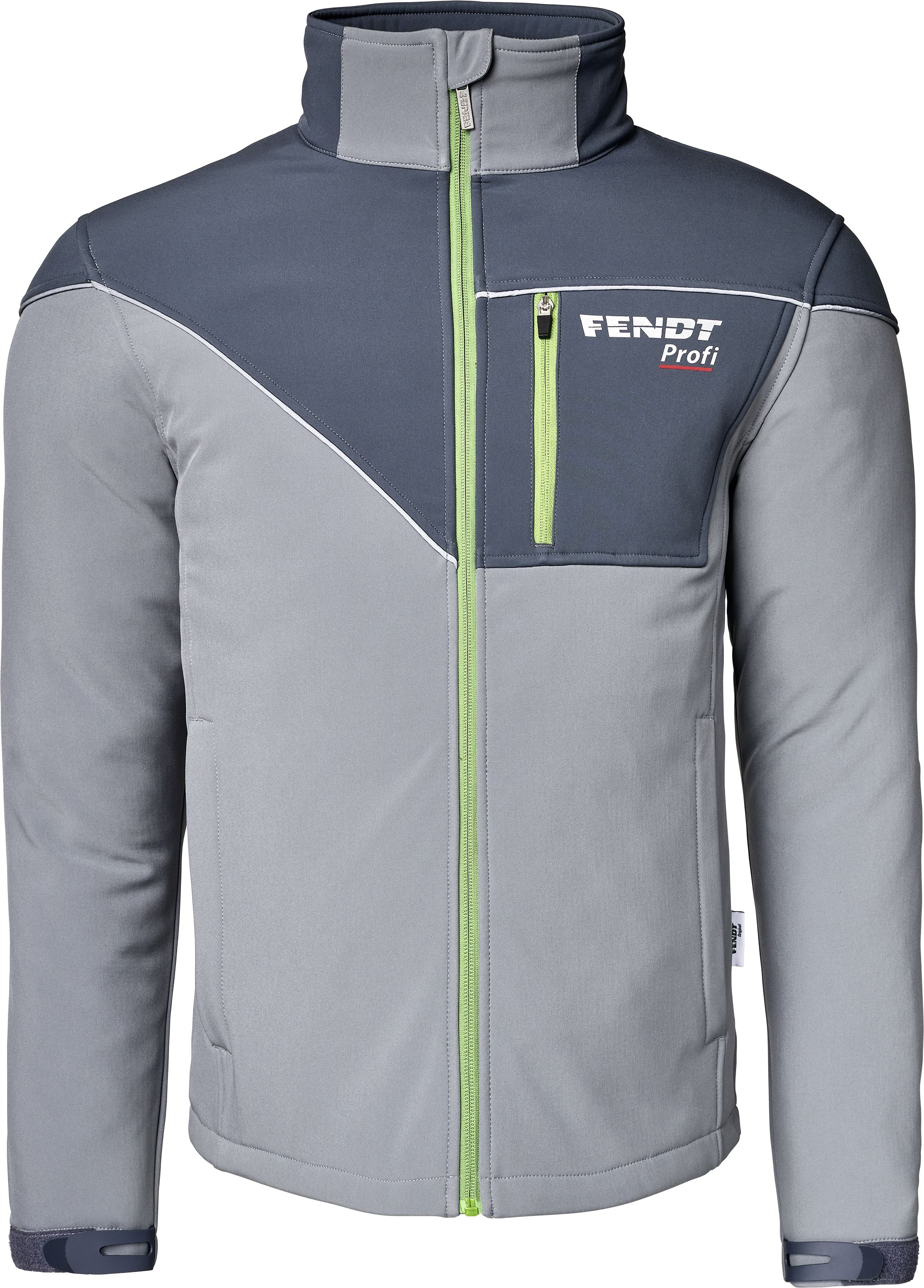 Fendt Softshelljacke Herren "Profi" Gr. 4XL, blassgrau; nachtgrau; grün, X991020216000