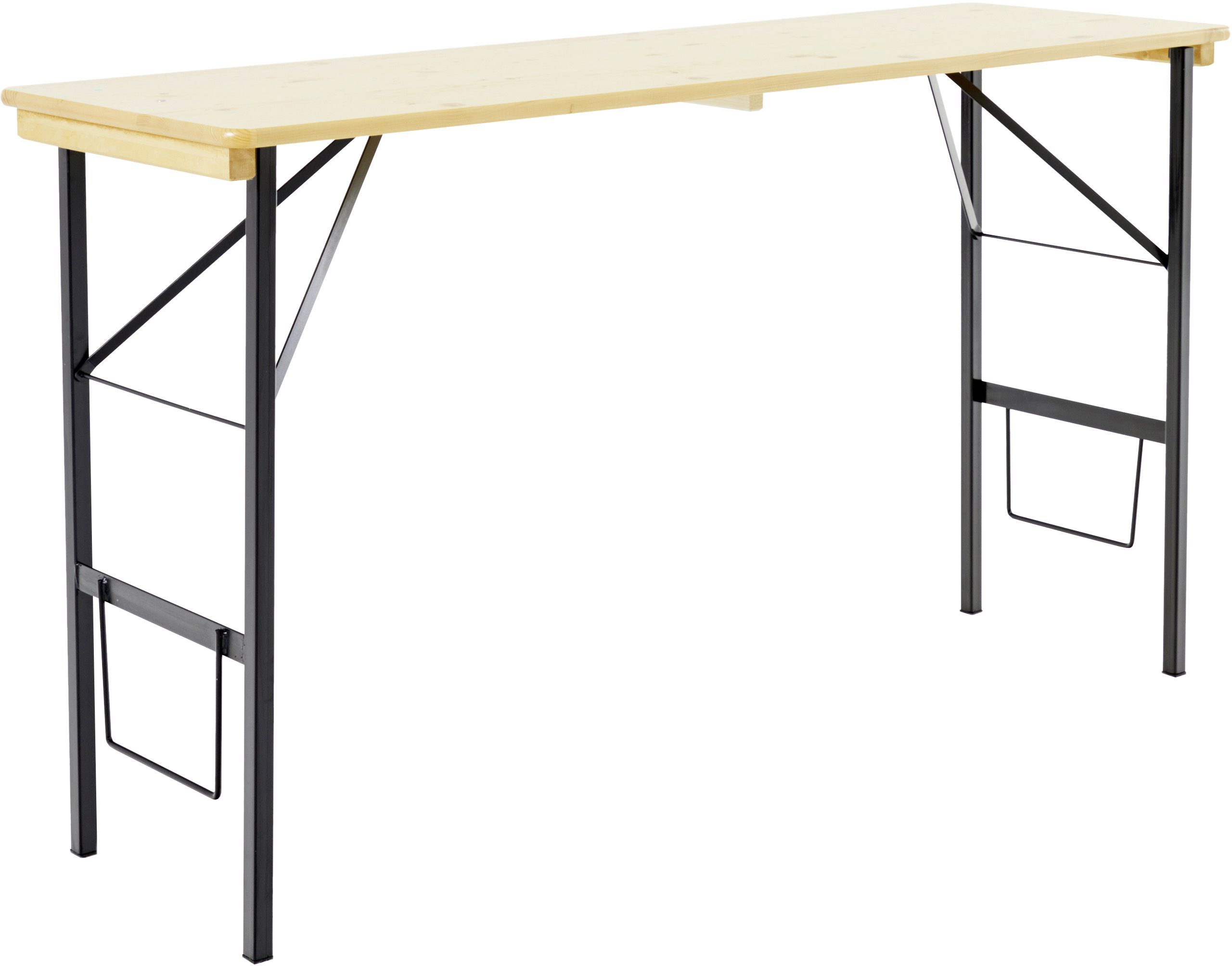 RUKU Biergarnitur Stehtisch 200 x 60 cm, Höhe 110 cm natur