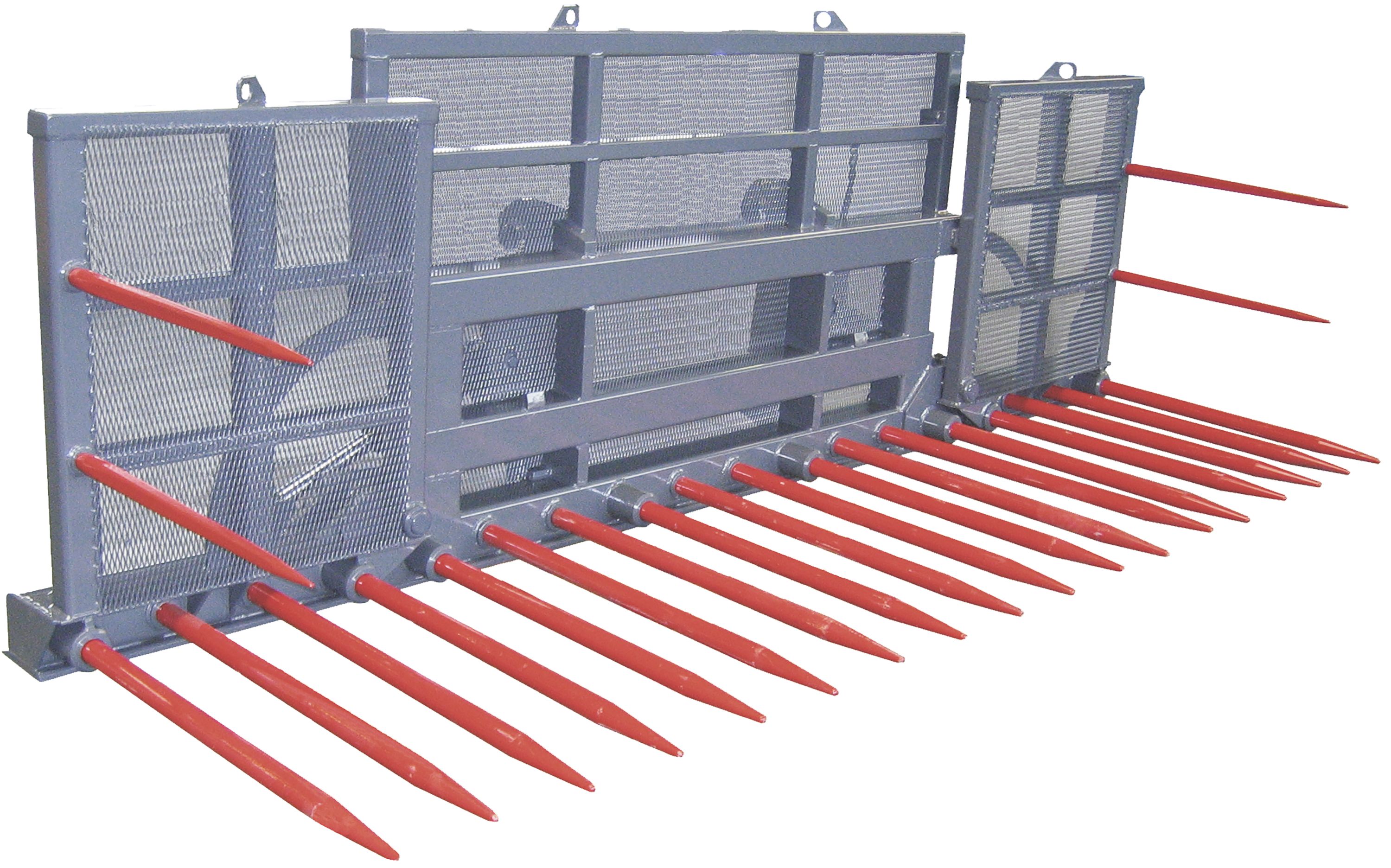 Bressel & Lade Grüngutgabel "D35" Breite 4,75 m, klappbar, für Volvo-System ISO 23727, verkehrsgrau (RAL 7043)