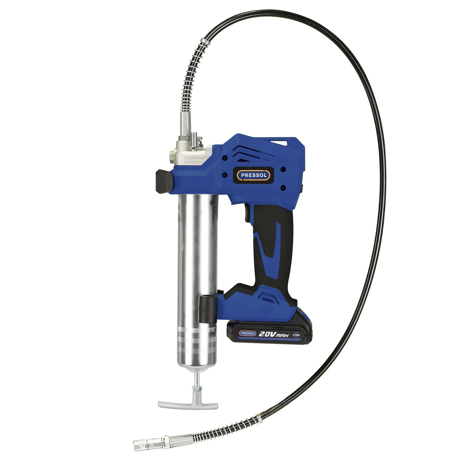 PRESSOL Akku-Fettpresse für 400-g-Fettkartuschen mit Akku (20V|2,0 Ah) und Ladegerät 18051