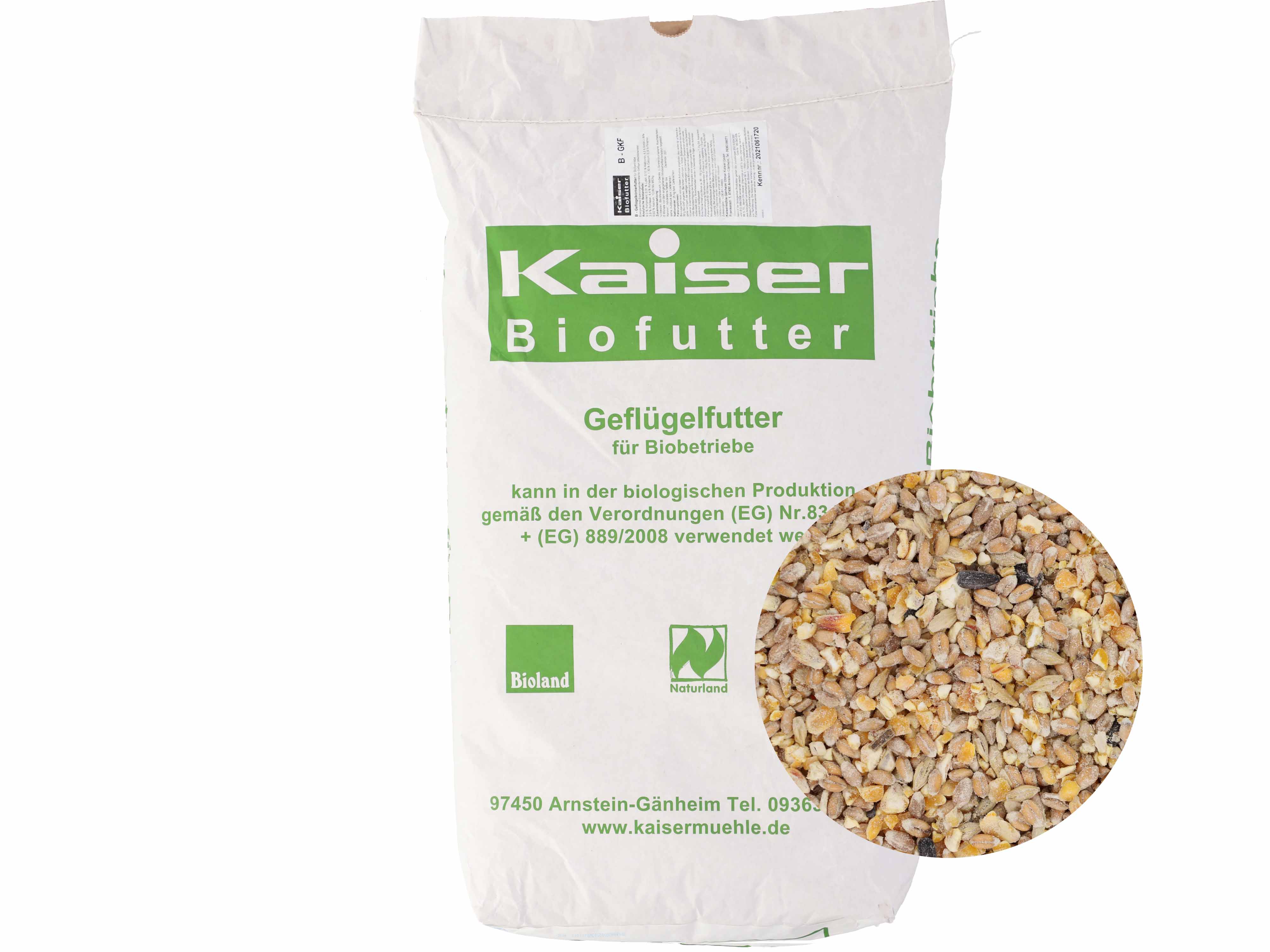 Kaiser B-GKF Geflügelkörnerfutter für Ökobetriebe geeignete Körnermischung 25 kg Sack