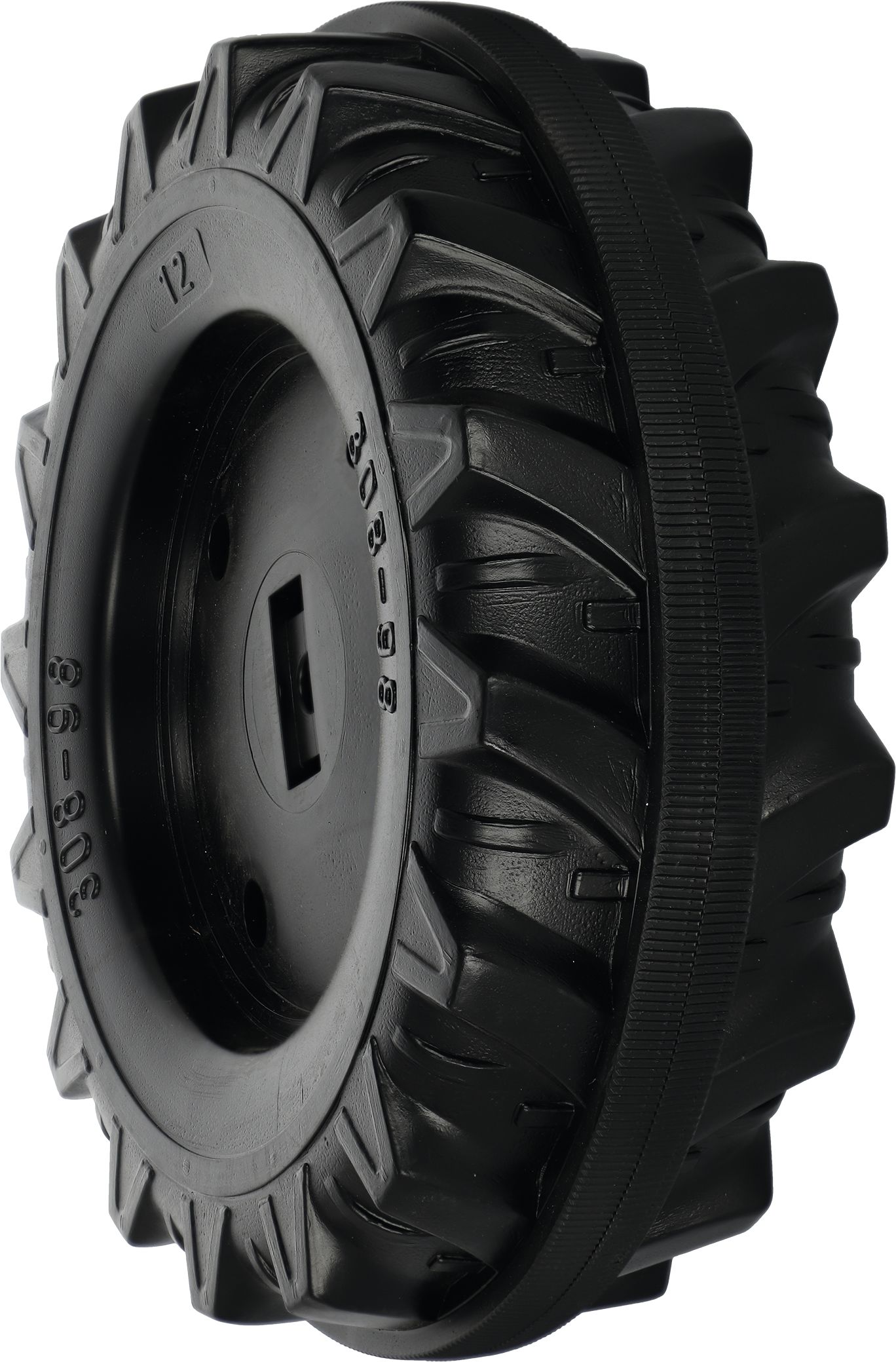 Rolly Toys Hinterrad 308 x 98 - 12 mm-Achse mit Laufreifen, für Hinterachse mit Krallenmitnehmer, bis Bj. 07.05, 670 003 000 80