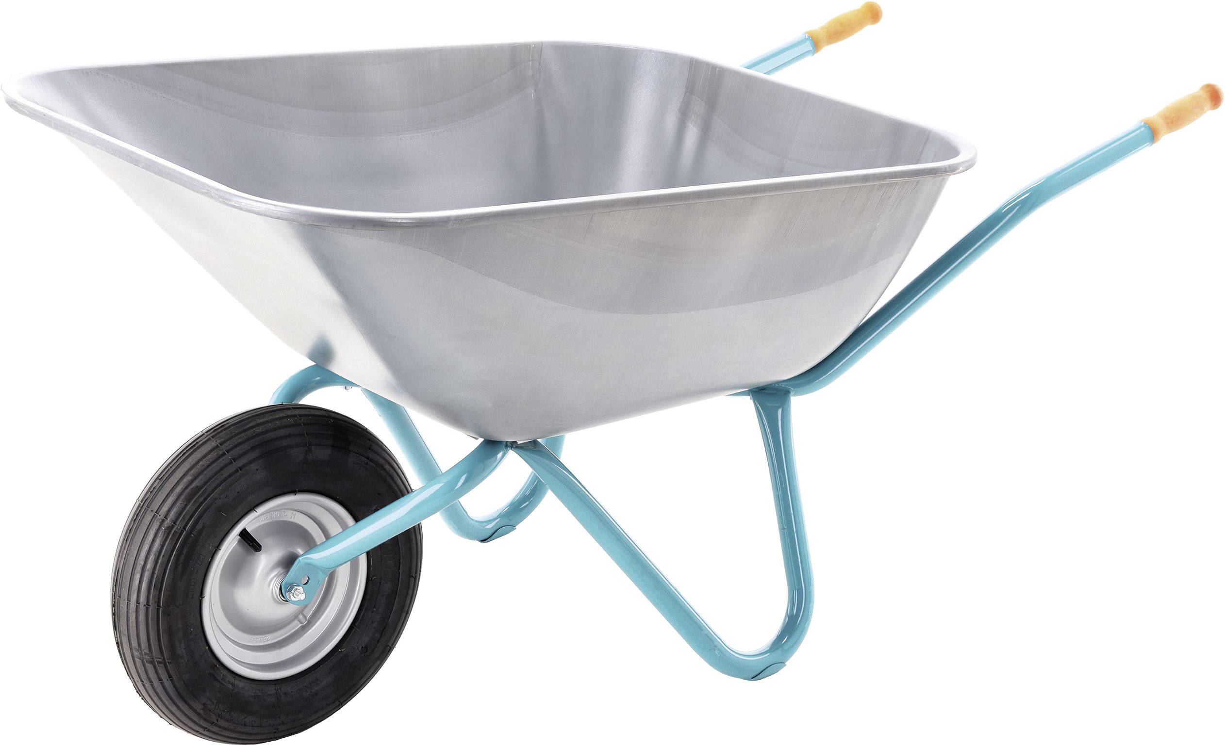 mefro Schubkarre "Bully 140" Mulde 140 l, Metall verzinkt, Luftrad 400x100, 4.80/4.00-8, 011140