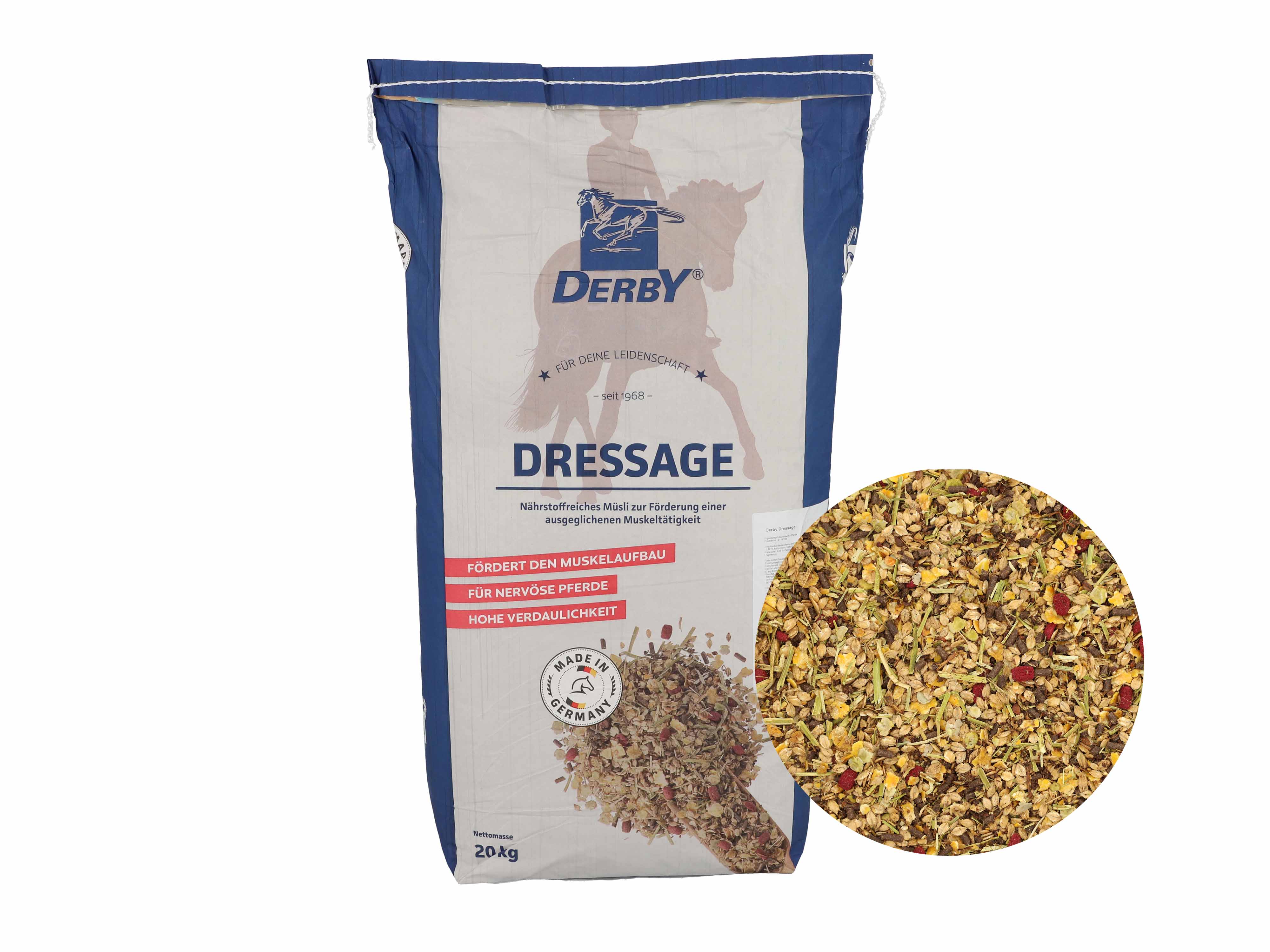 DERBY Dressage haferfreies, nährstoffreiches Pferdemüsli 20 kg Sack