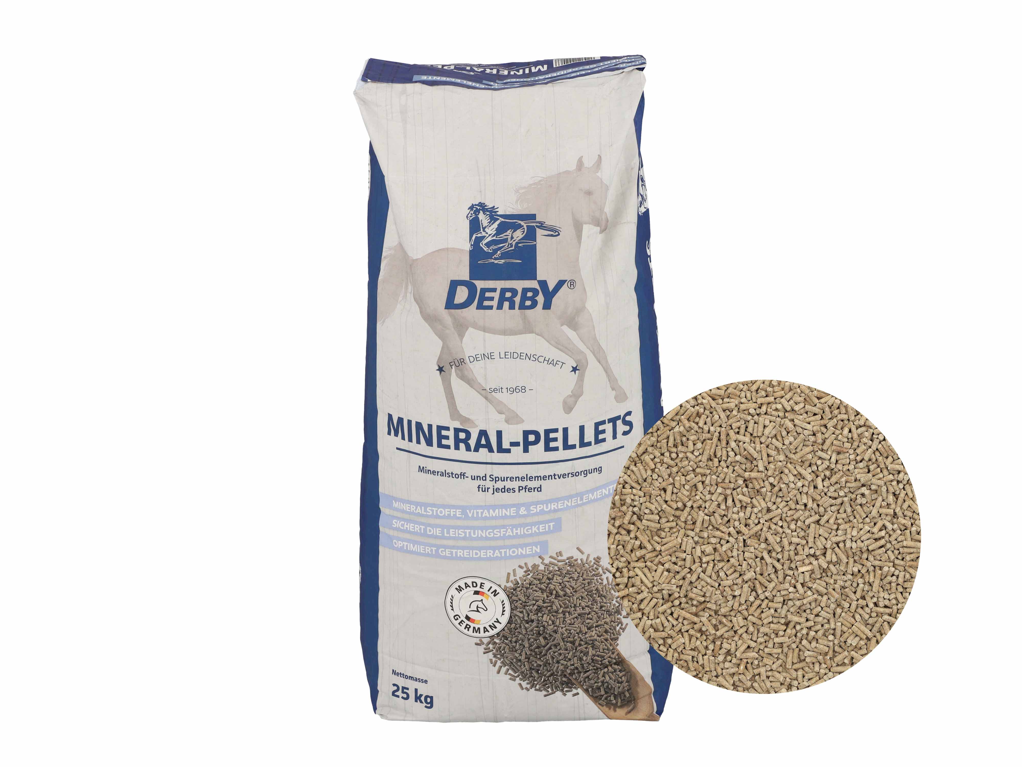 DERBY Mineral-Pellets zur Optimierung von Getreiderationen 25 kg Sack