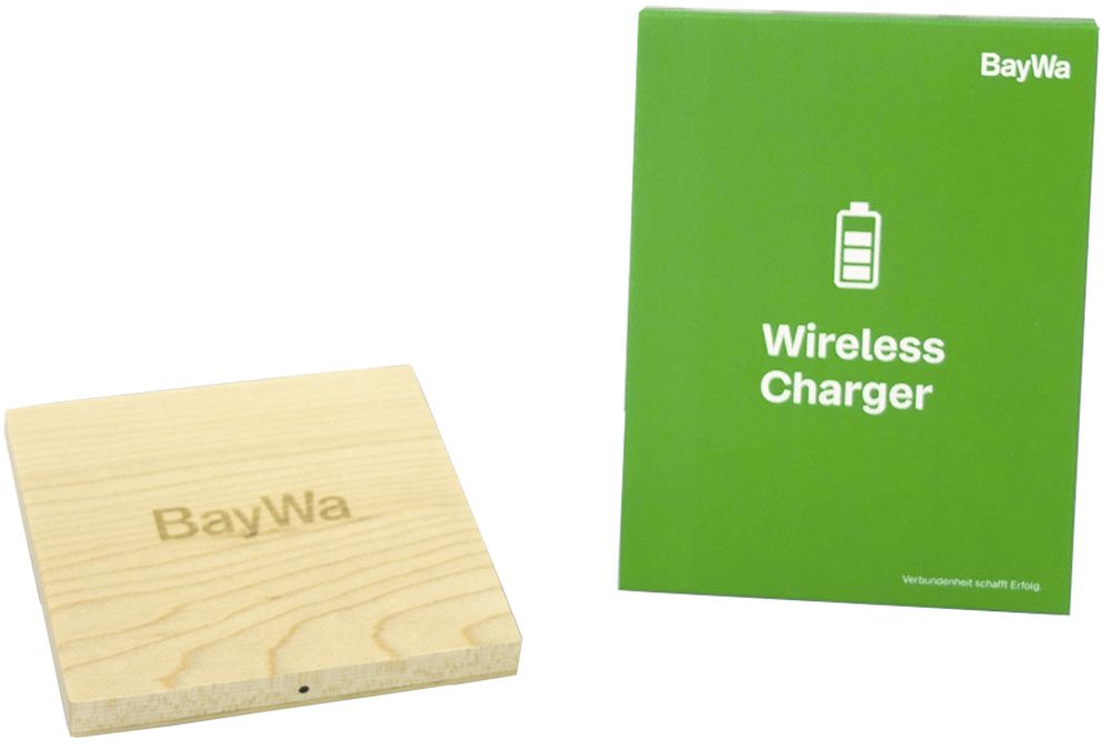 BayWa Ladestation "Wireless Charger" Ahorn, 92 x 92 mm