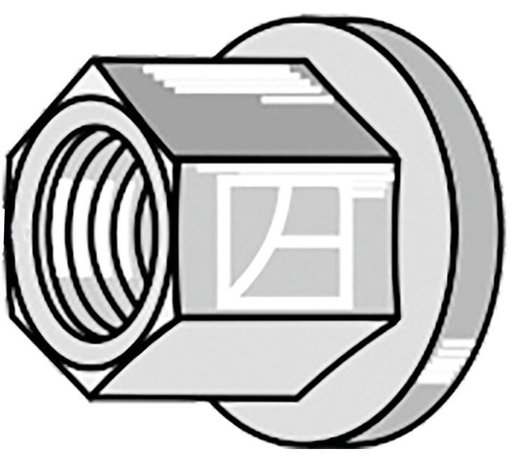 Industriehof Sechskantmutter DIN 6927 M 10 x 1,5 - 10.9, SW 16, mit Flansch, 410-1003