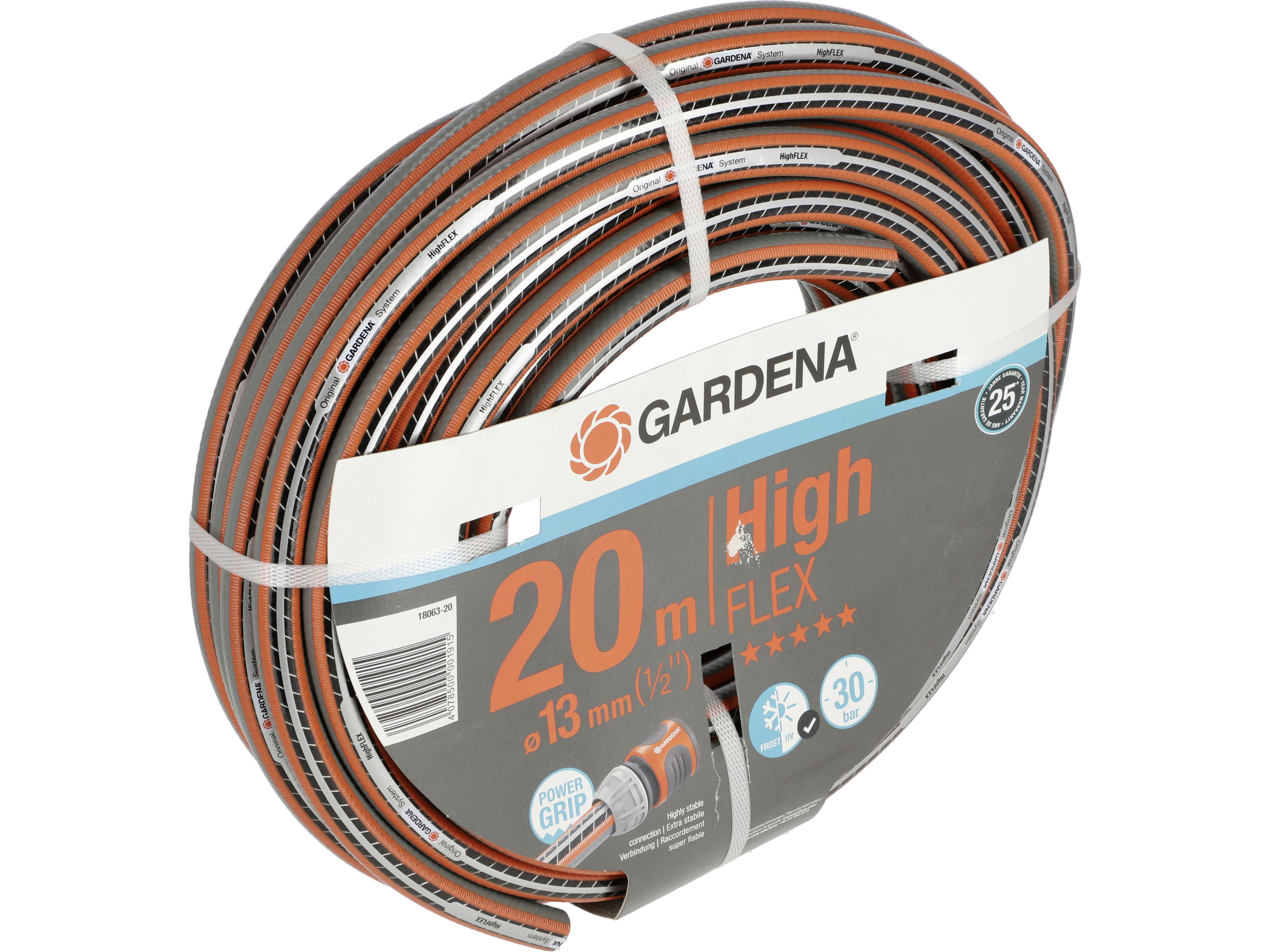 GARDENA Gartenschlauch "Comfort HighFLEX" 1/2" (12,7 mm) 20 m, orange; grau, 18063-20