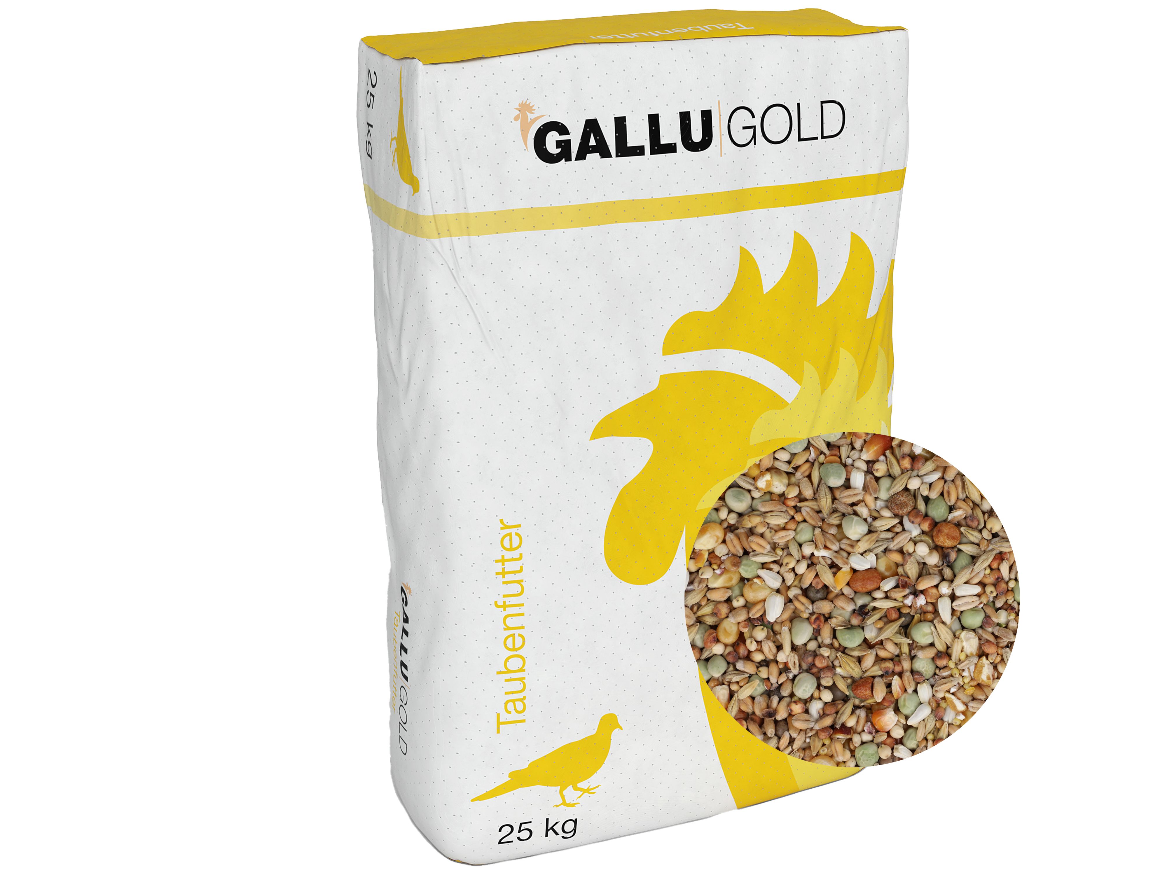 GALLUGOLD Tauben Vital OG als Alleinfutter zur ganzjährigen Versorgung von Jungtauben und Tauben mit leichter Flugtätigkeit Körner 25 kg Sack
