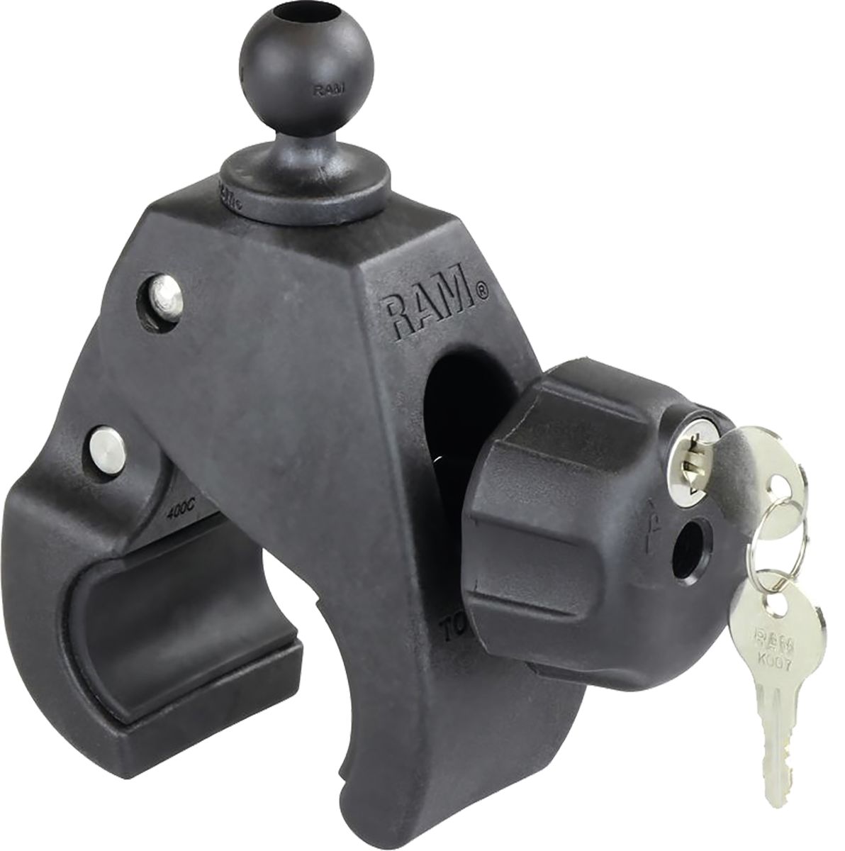 RAM MOUNTS Halteklammer "Tough-Claw " groß, abschließbar, mit B-Kugel 25,4 mm/1", Klemmbereich 25,4 – 57,1 mm,
