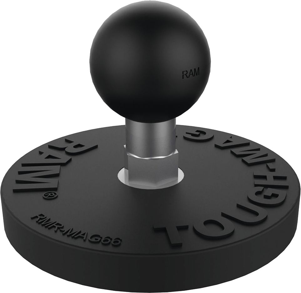 RAM MOUNTS Basisplatte "Tough-Mag " mit B-Kugel 25,4 mm/1" Magnethaftung, rund 66 mm, RAM-B-MAG66U