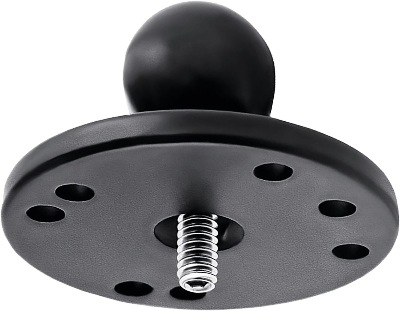 RAM MOUNTS Basisplatte "Round" mit B-Kugel 25,4 mm/1", Schraubmontage/Gewindestift 1/4"-20 AG, rund, RAM-B-202AU