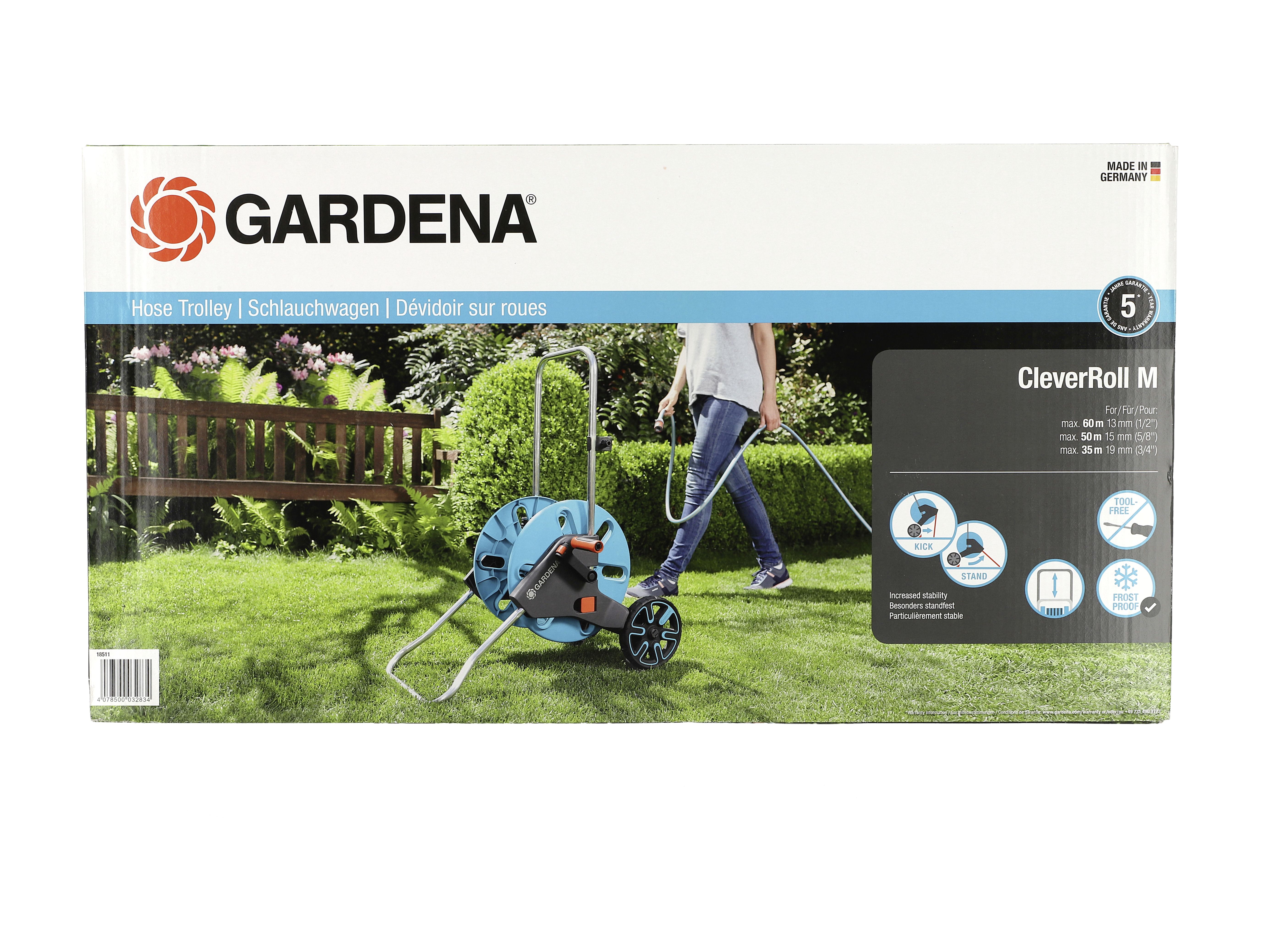 GARDENA Schlauchwagen CleverRoll M für Gartenschlauch, Wasserschlauch 18511-20