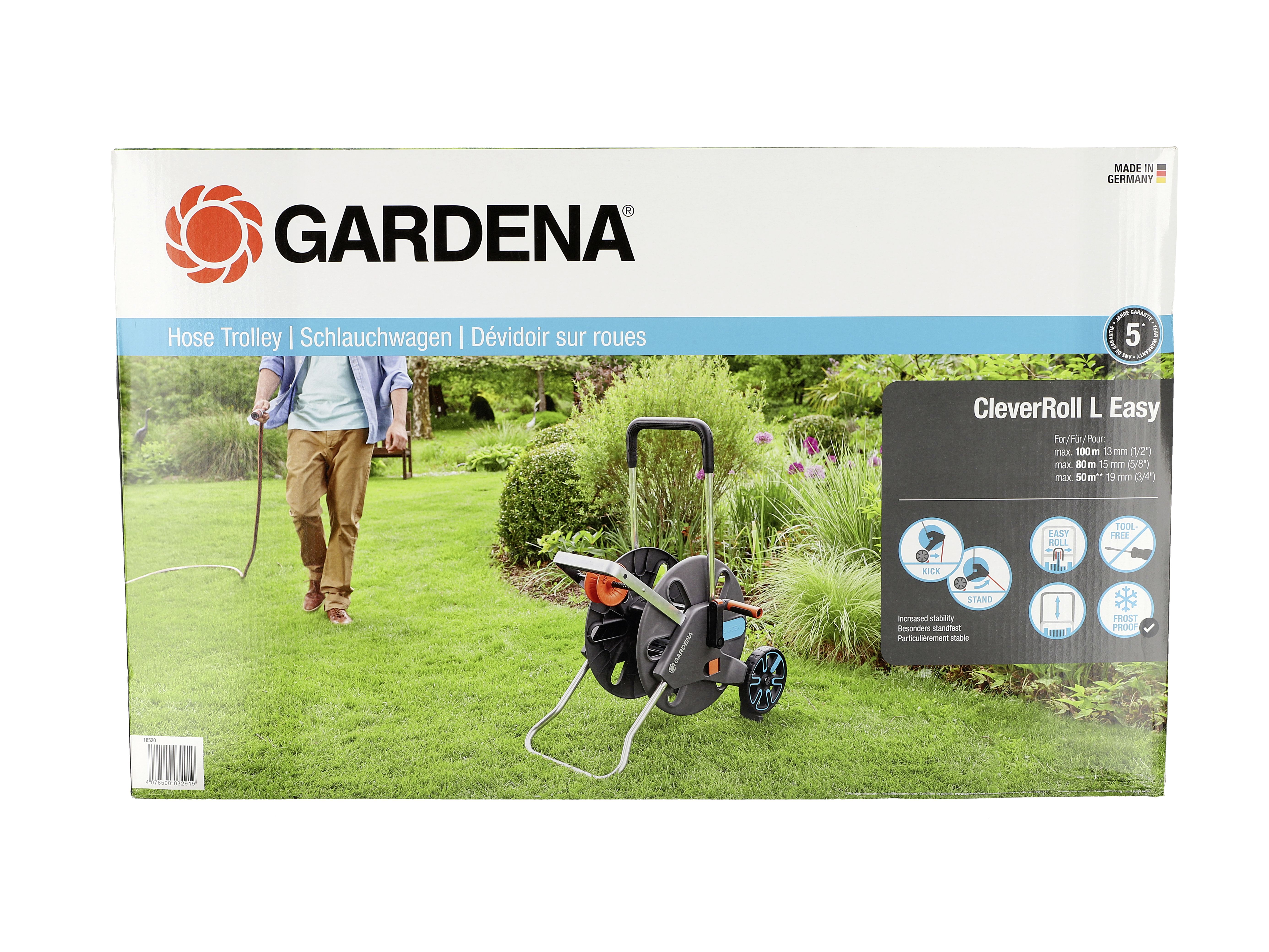 GARDENA Schlauchwagen CleverRoll L Easy für Gartenschlauch, Wasserschlauch 18520-20