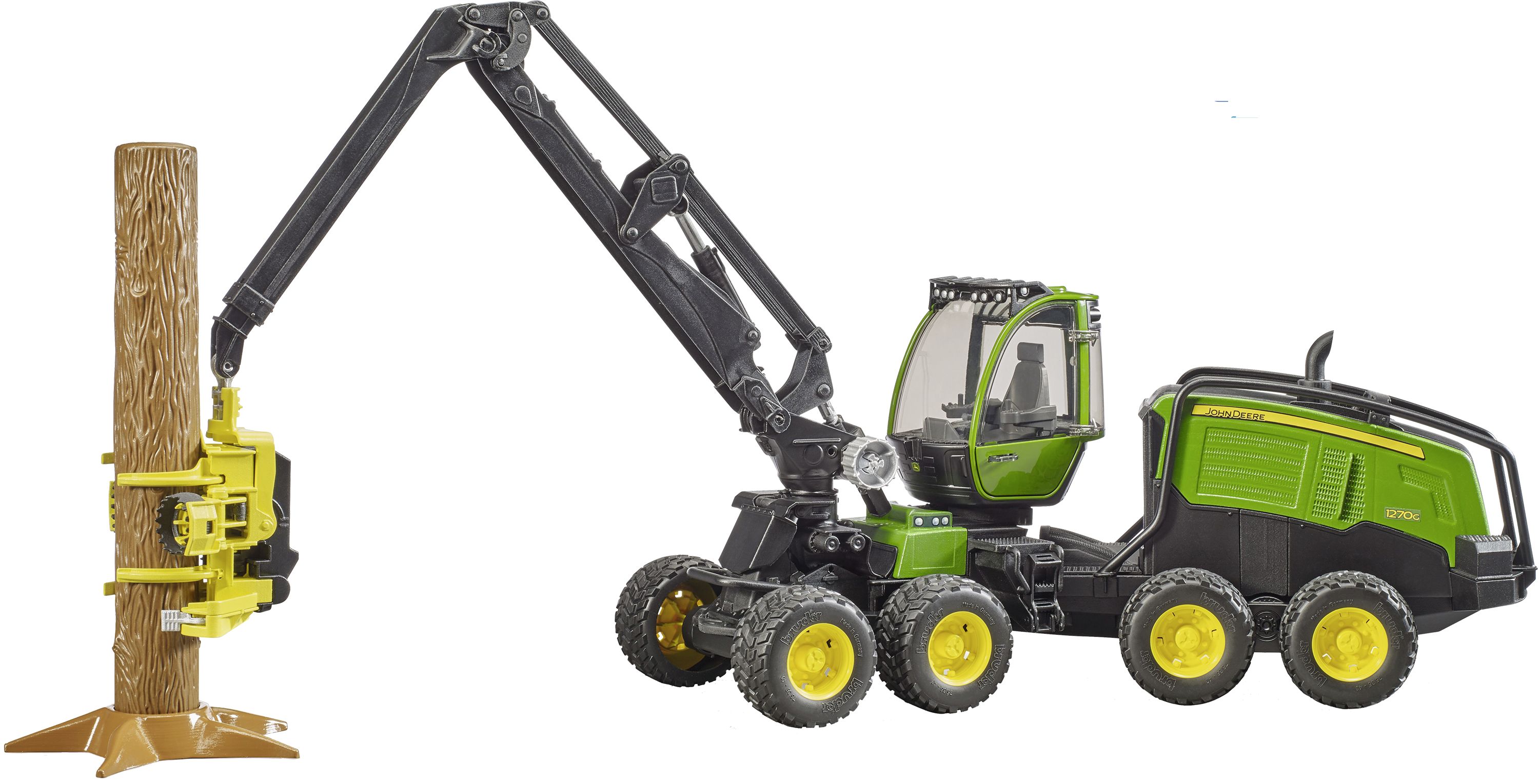 Bruder Modell "John Deere Harvester 1270 G " mit einem Baumstamm 1:16, 02135